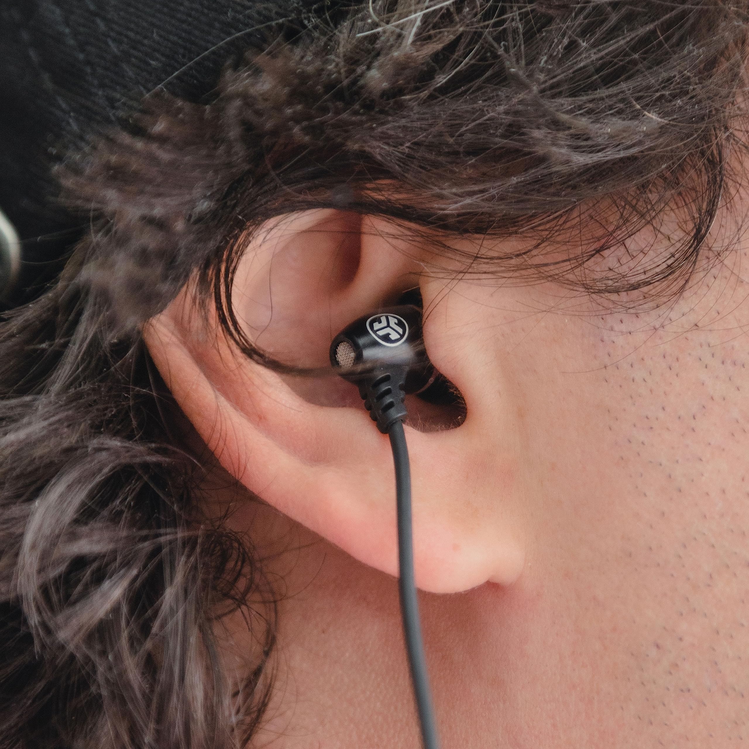 JLab J6MS JBuds Single Earbud - Stereo to Mono In-Ear Headset with Enterprise Mic & 3.5mm Jack (Black) | Perfect for Call Centers, Office Work & Single-Ear Listening