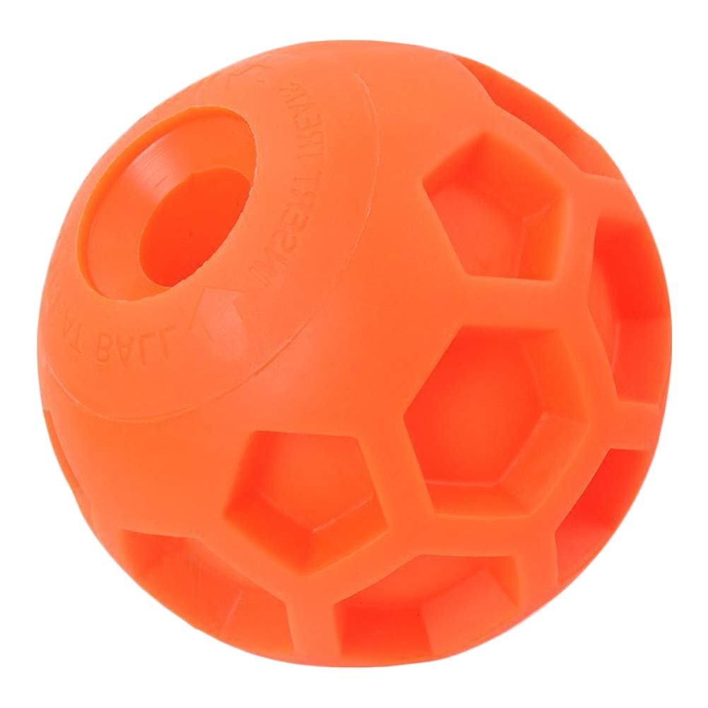 Funny Pet Chew Toy - Football Design Dog Molar Ball with Food Dispenser, Interactive & Educational Dog Toy (11cm, Orange) - Perfect for Playtime, Training & Mental Stimulation