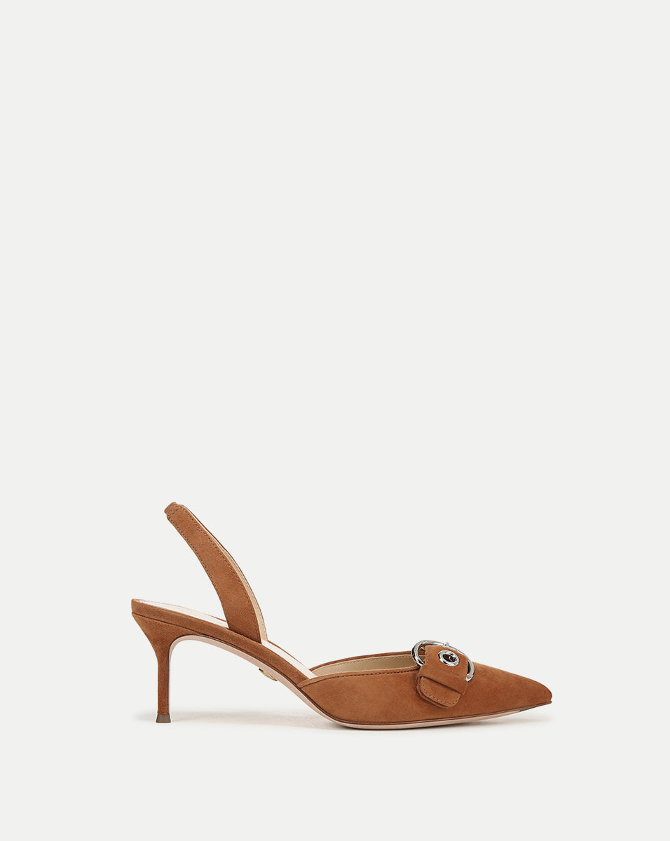 Roxy Women's Suede Slingback Pumps - Comfortable Low Heel Dress Shoes for Work, Party & Wedding | Stylish Casual & Formal Shoes for Women