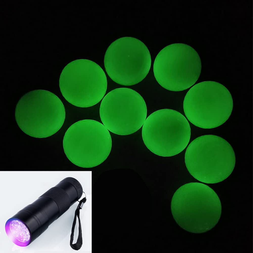 Glow in The Dark Golf Balls - Fluorescent Luminous Night Practice Golf Balls with 20-30 Minute Glow, No LED, Rechargeable with UV Flashlight - Perfect for Night Golf, Backyard Practice & Glow-in-the-Dark Sports