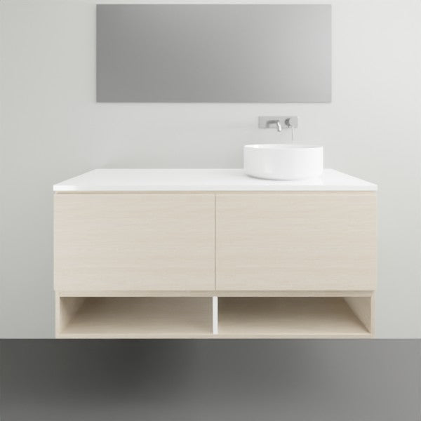 ADP Glacier Lite Shelf Slim Vanity with Solid Surface Top - Modern Bathroom Storage Solution for Small Spaces, Perfect for Makeup Organization and Bathroom Essentials