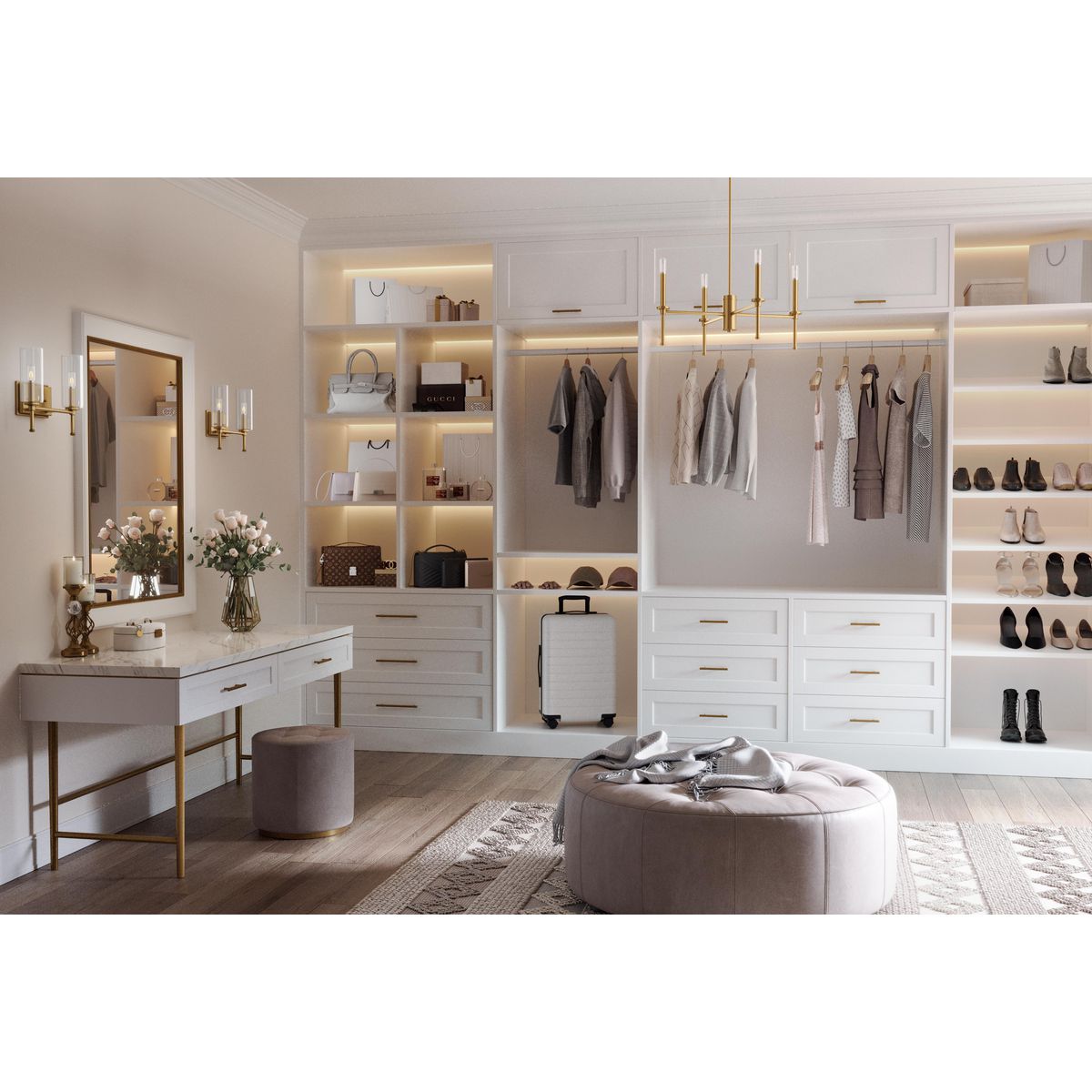 Elara Collection 4-Light Chandelier - Modern Crystal Ceiling Light Fixture for Dining Room, Living Room & Bedroom Decor