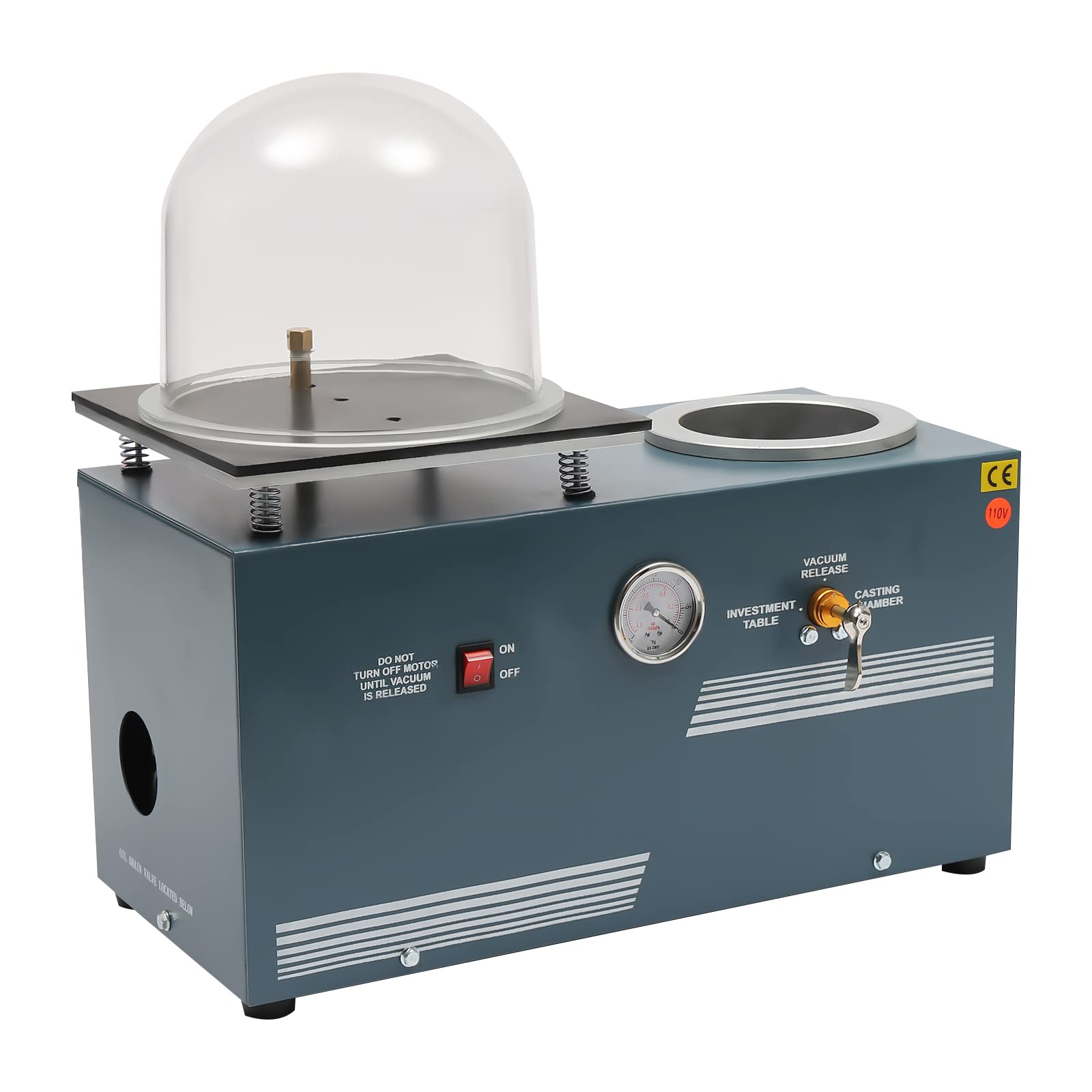 2L/0.5Gal Jewelry Spot Welder & Vacuum Casting Machine - 1/2HP 5CFM with 9