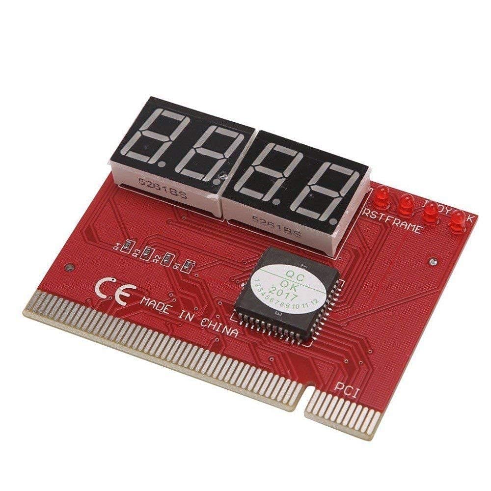 Syba Motherboard Diagnostic Card Tester - PCI POST Analyzer for Computer Repair (Red) | Essential Tool for PC Technicians & DIY Troubleshooting
