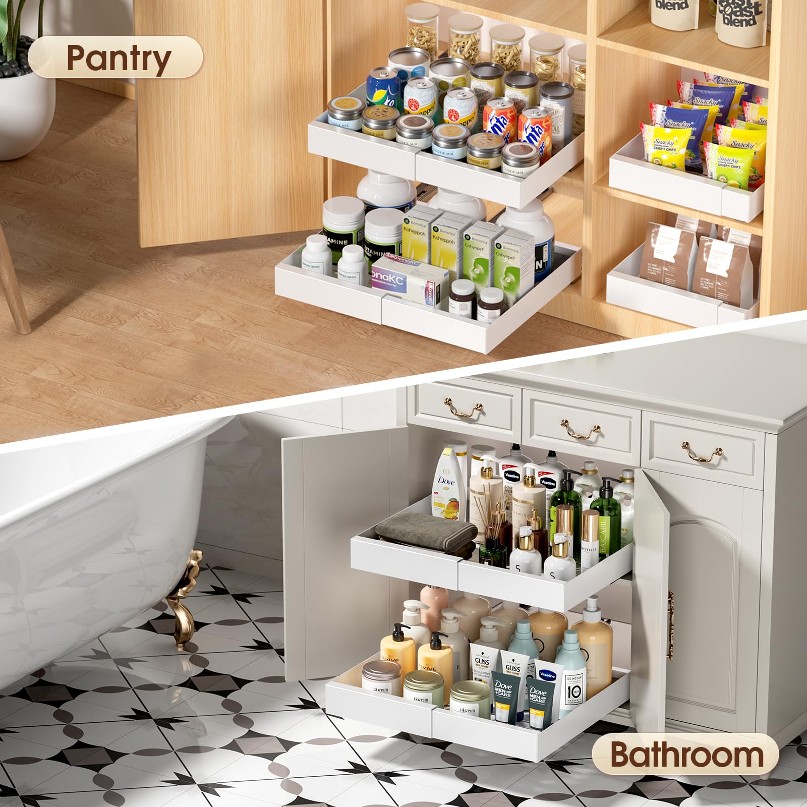 Delamu Expandable Pull Out Cabinet Organizer (11.8