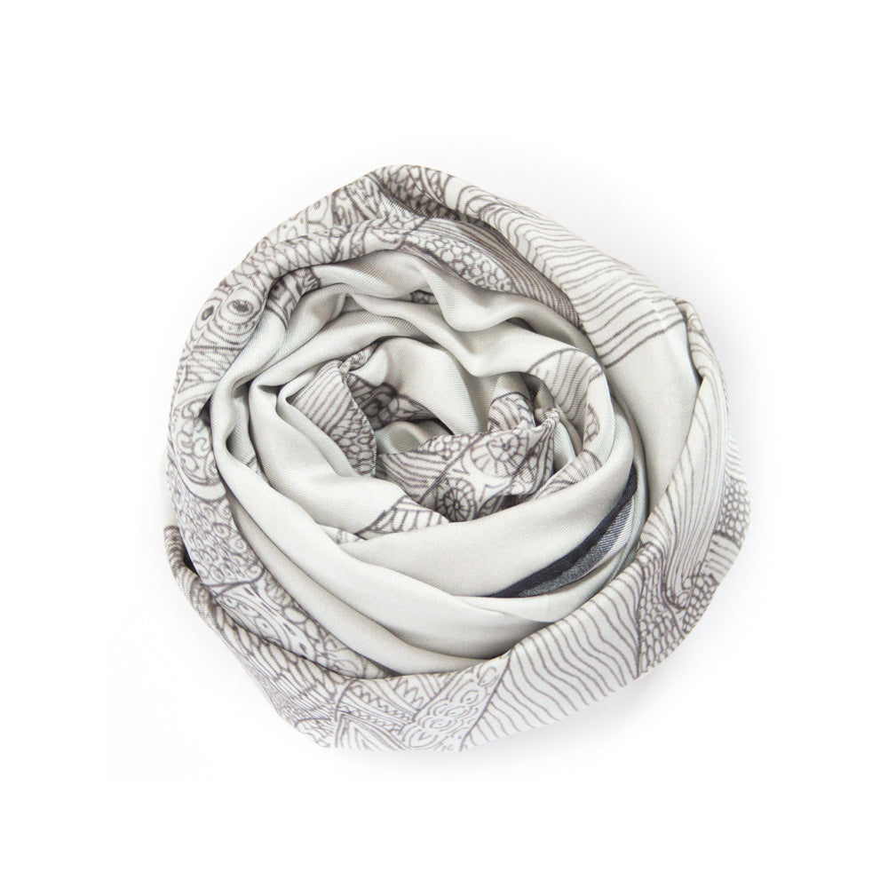 Elegant Henna Horse Print Long Silk Scarf - Lightweight Fashion Accessory for Women, Boho Chic Wrap, Perfect for Parties, Weddings & Everyday Wear