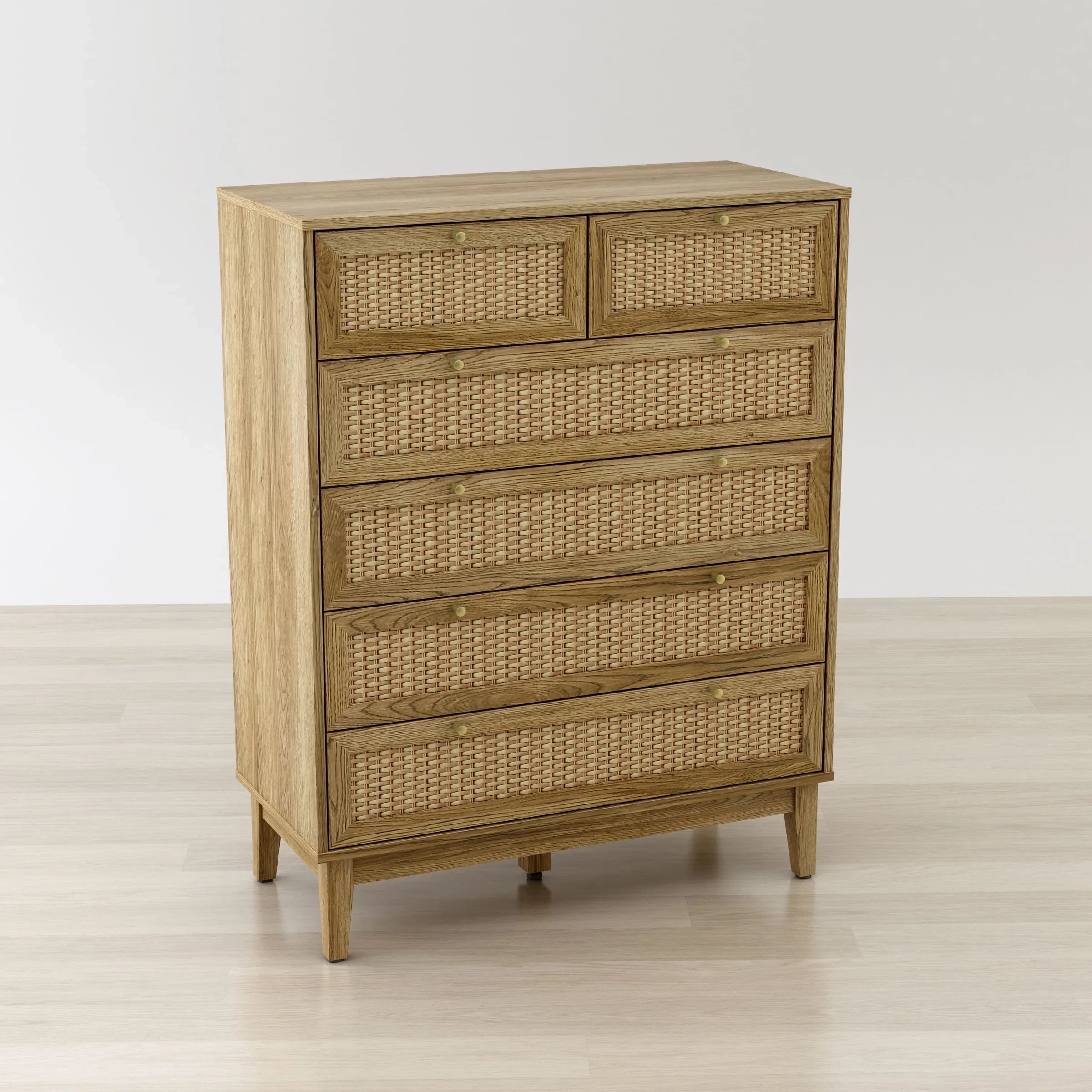 Anderson Teak Bodrum 6-Drawer Chest DC 3315 - Solid Teak Wood Dresser for Bedroom, Living Room & Office Storage