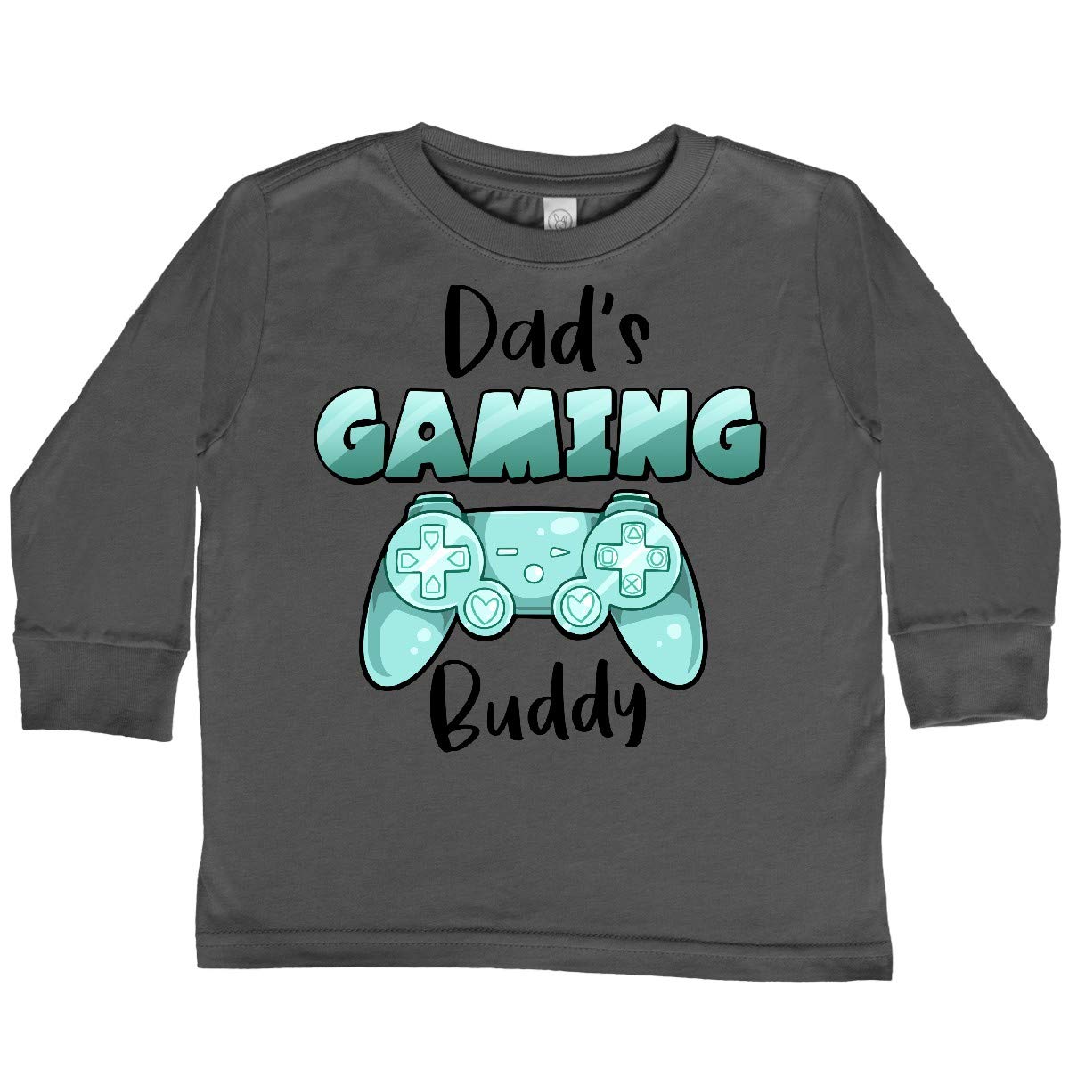 Inktastic Dad's Gaming Buddy - Aqua Controller Toddler Long Sleeve T-Shirt | Cute Gamer Dad & Kid Matching Outfit | Perfect for Family Game Nights & Father-Son Bonding