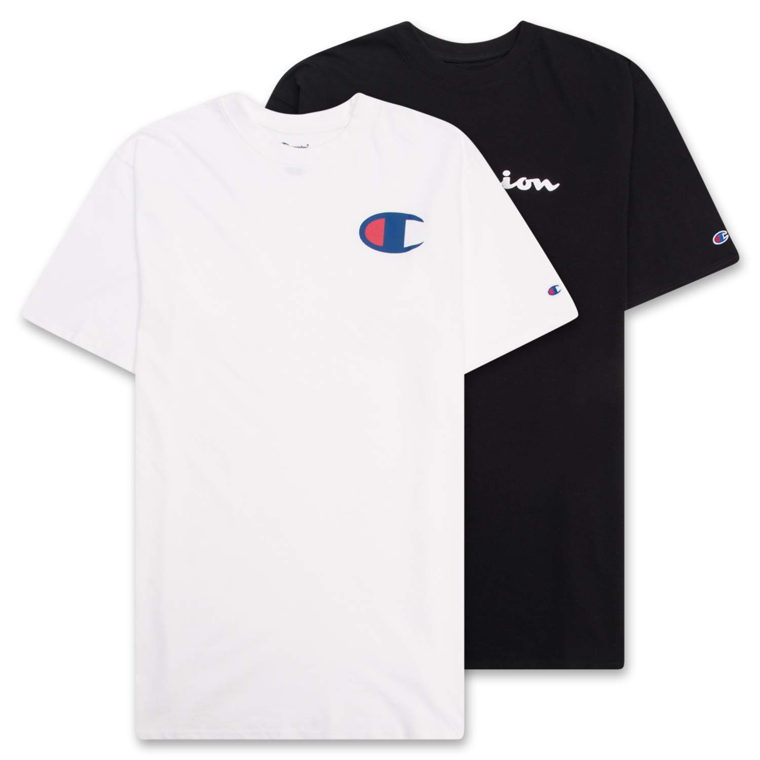 Champion Big and Tall T-Shirts for Men - 2 Pack Graphic Tees | Comfortable Cotton Crewneck Shirts for Casual Wear, Gym & Everyday Outfits