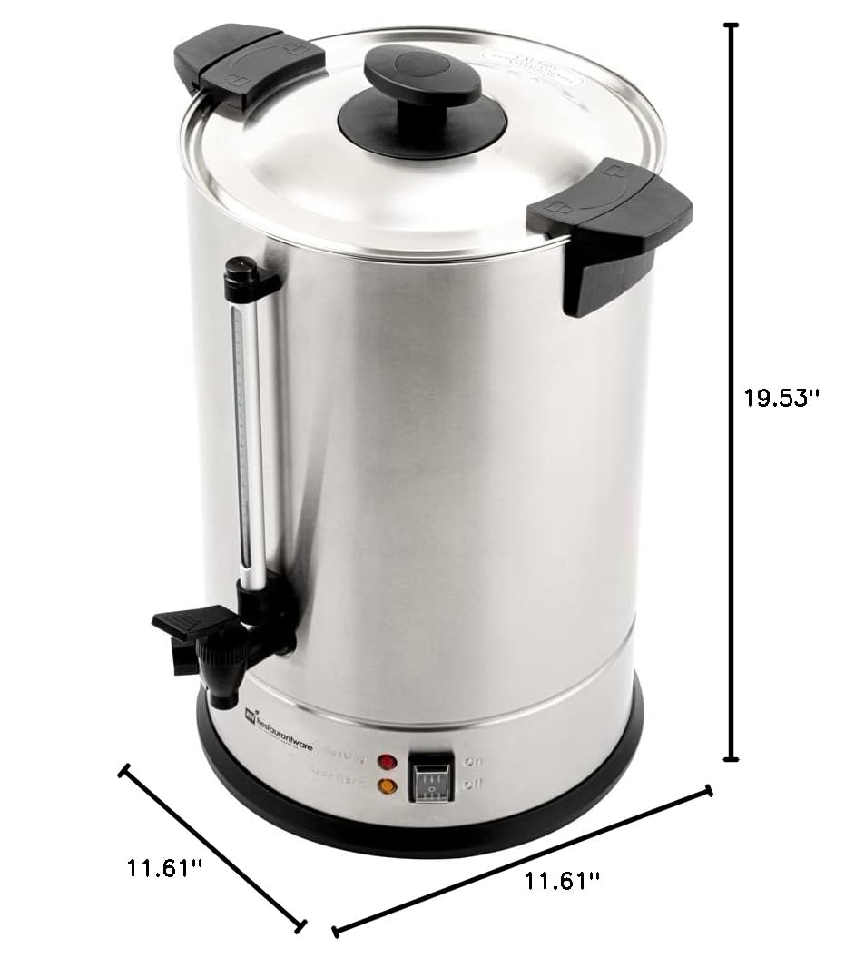 Restaurantware Restpresso 5 Gallon Commercial Coffee Dispenser - 120V/1000W Stainless Steel Coffee Urn with Adjustable Thermostat & No-Drip Spigot, Serves 128 Cups - Perfect for Catering, Events, Offices & Large Gatherings