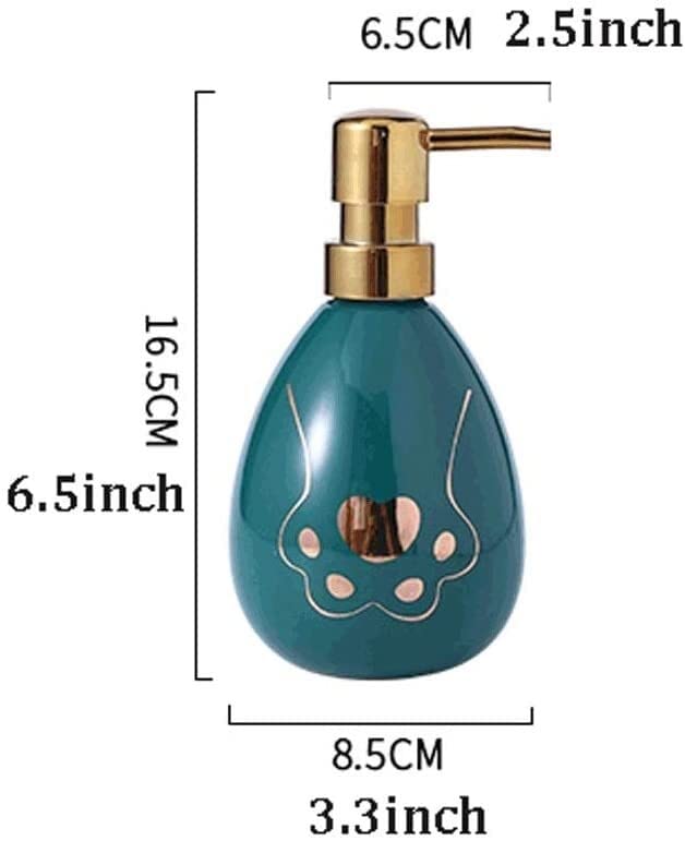 Premium Ceramic Soap Dispenser with PP Pump - 14.1oz Refillable Liquid Soap Dispenser for Bathroom & Kitchen | Elegant Hand Wash, Lotion, and Shampoo Dispenser for Modern Home Decor