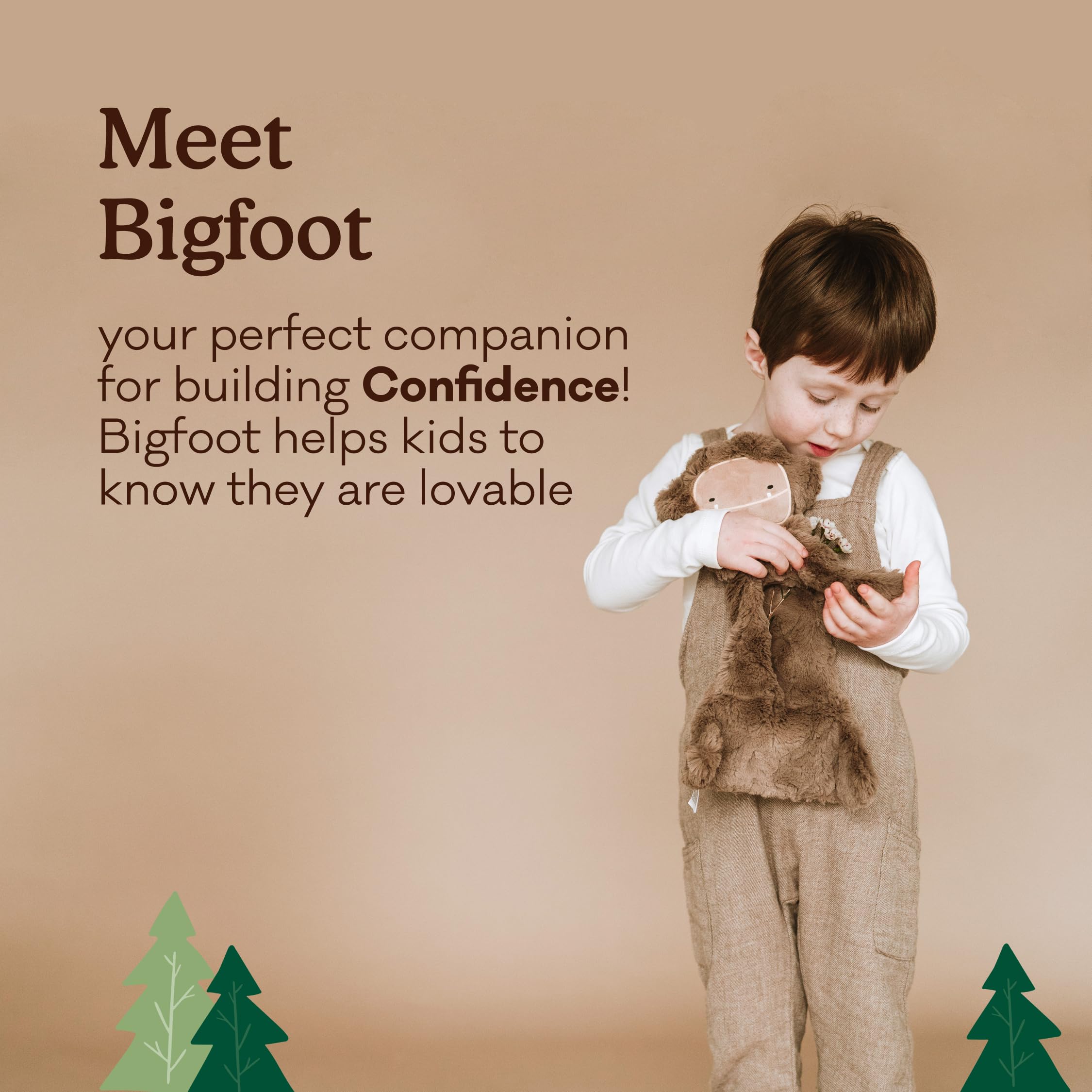 Slumberkins Bigfoot Snuggler Plush Toy & 2 Board Books Set for Kids Ages 0+ | Soft Cuddly Stuffed Animal & Storybooks to Boost Self-Esteem & Emotional Learning | Perfect for Bedtime, Playtime & Building Positive Relationships