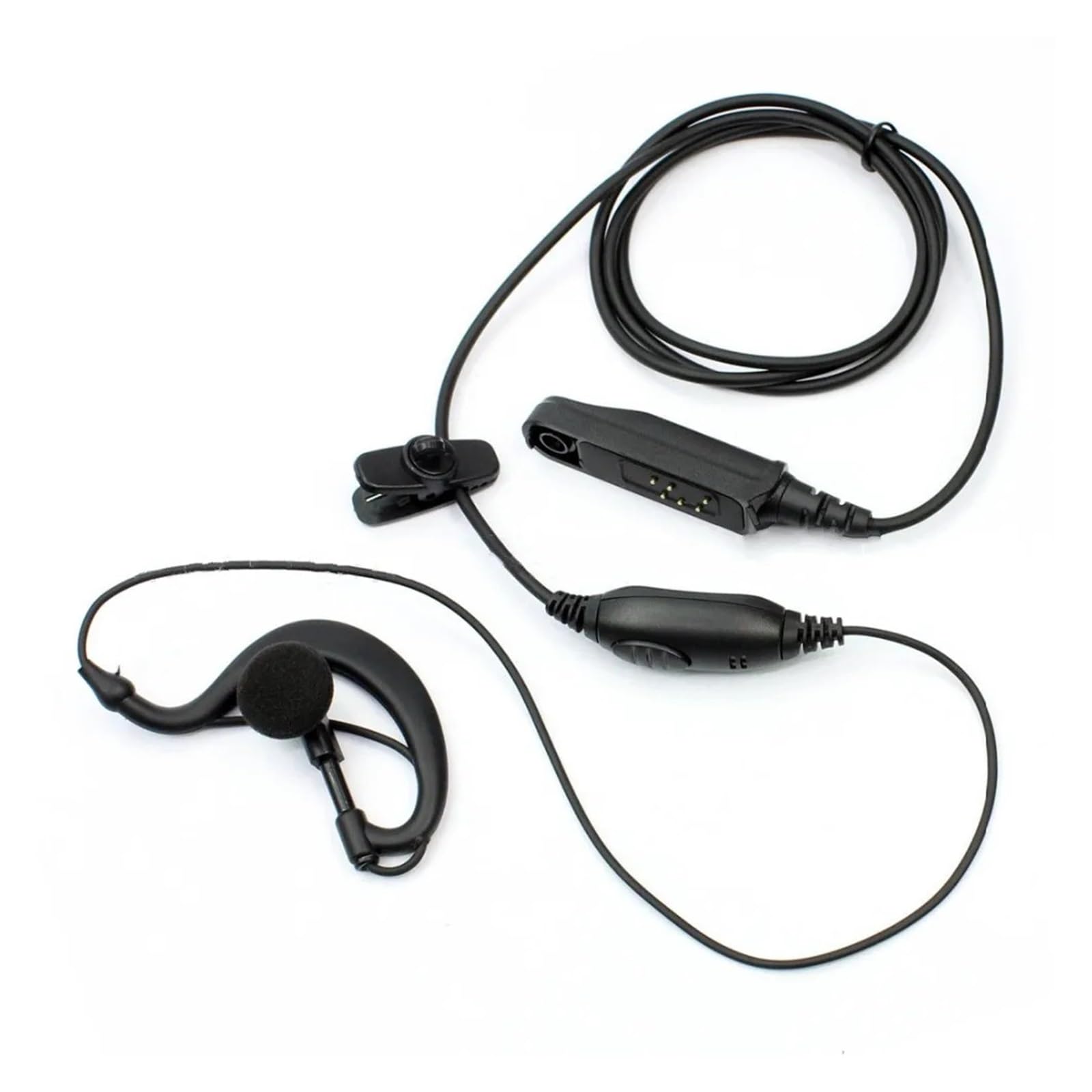 PTT Earpiece Mic Headset for UV-XR A-58 UV-9R UVXR Plus GT-3WP UV-5S Walkie Talkie - Two-Way Radio Communication Headset for Security, Construction & Outdoor Activities