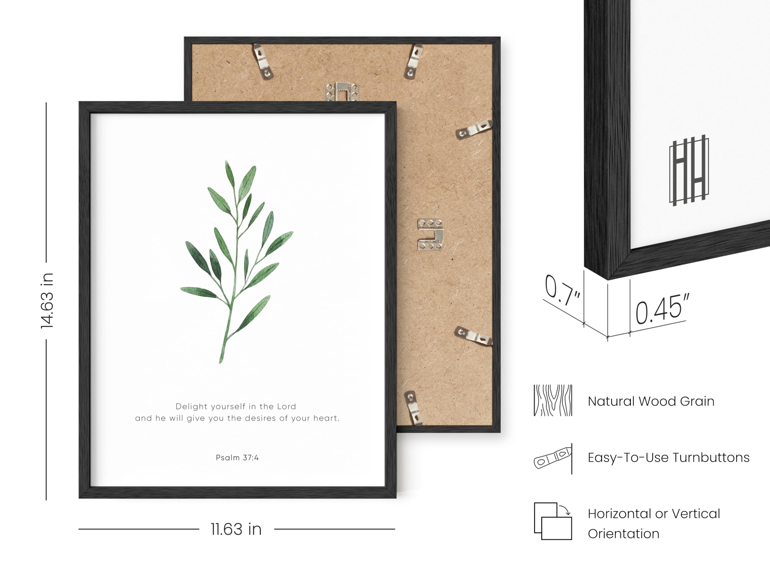 HAUS AND HUES Set of 6 Framed Bible Verse Wall Art - Christian Scripture Decor with Psalms, Black 11x14 - Perfect for Home, Church & Office Inspirational Decor