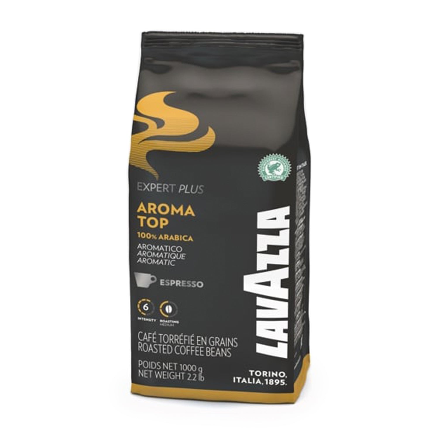 Lavazza Aroma Top Whole Bean Espresso Coffee - 1kg (2.2lb) Premium Italian Dark Roast for Espresso Machines & Moka Pots - Perfect for Home Brewing & Coffee Shops