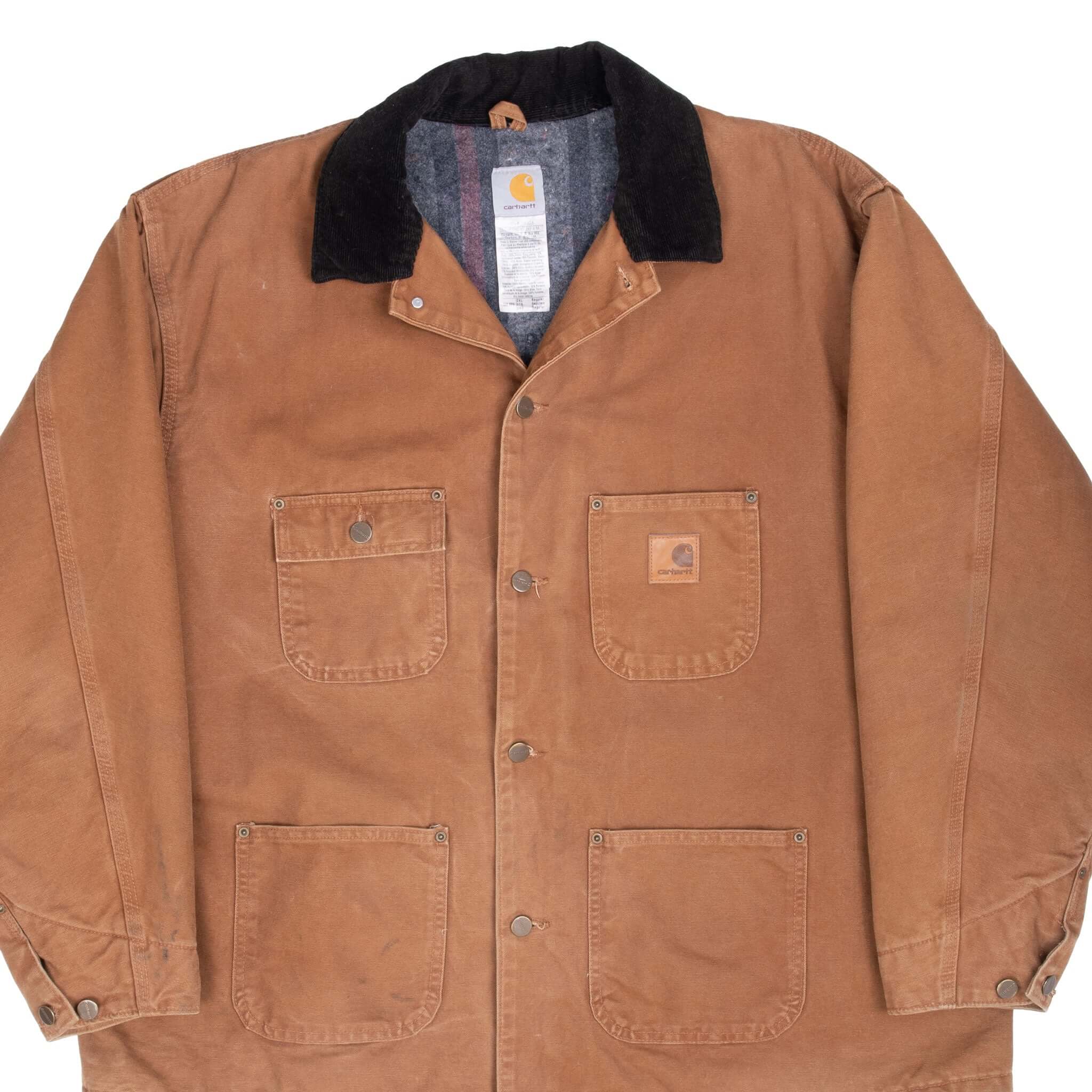 Vintage Carhartt Michigan Style Blanket Lined Brown Jacket 2000s C02BRN 2XL - Durable Workwear for Outdoor Activities, Hunting & Cold Weather Protection
