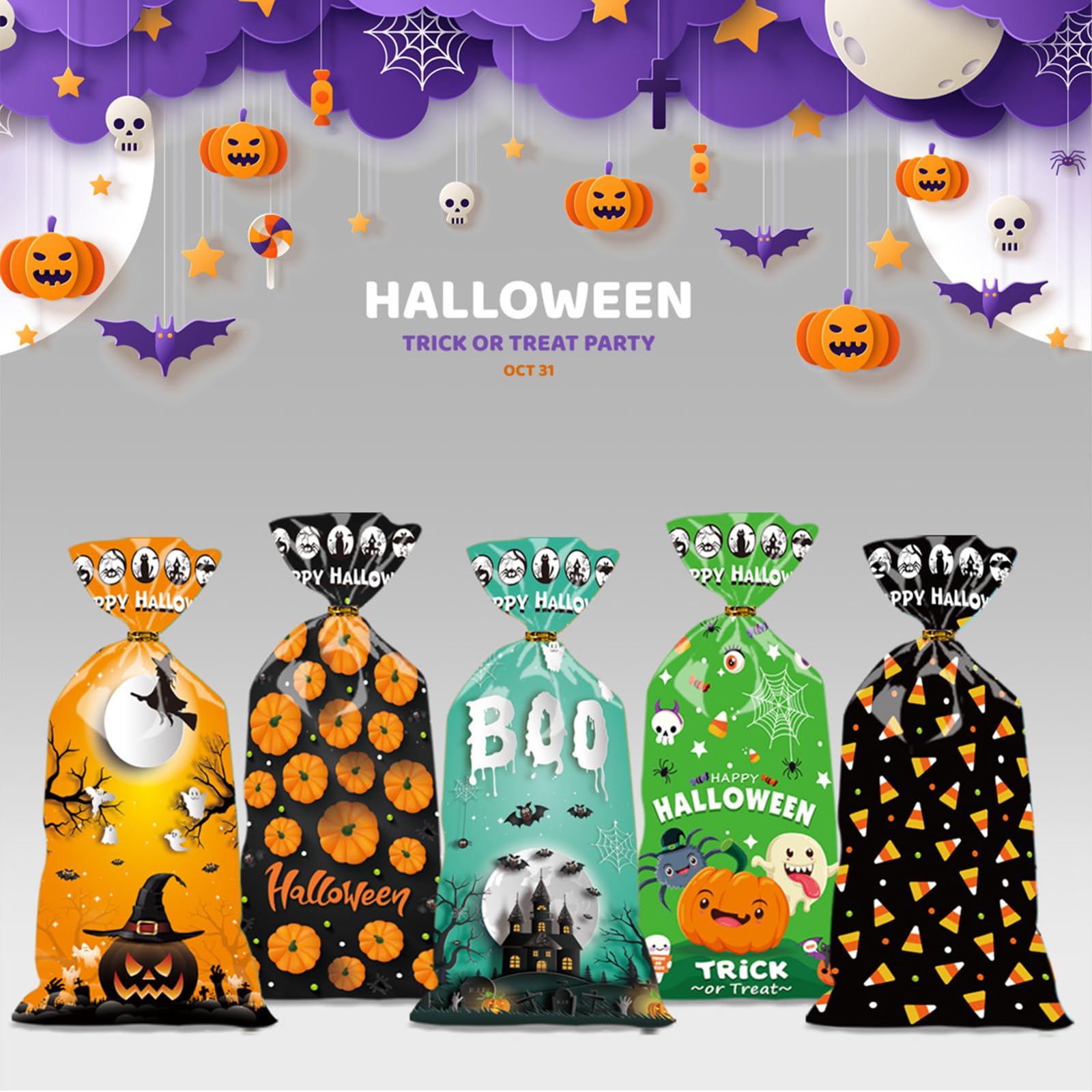 Halloween Treat Bags - 50 Pack (4.9