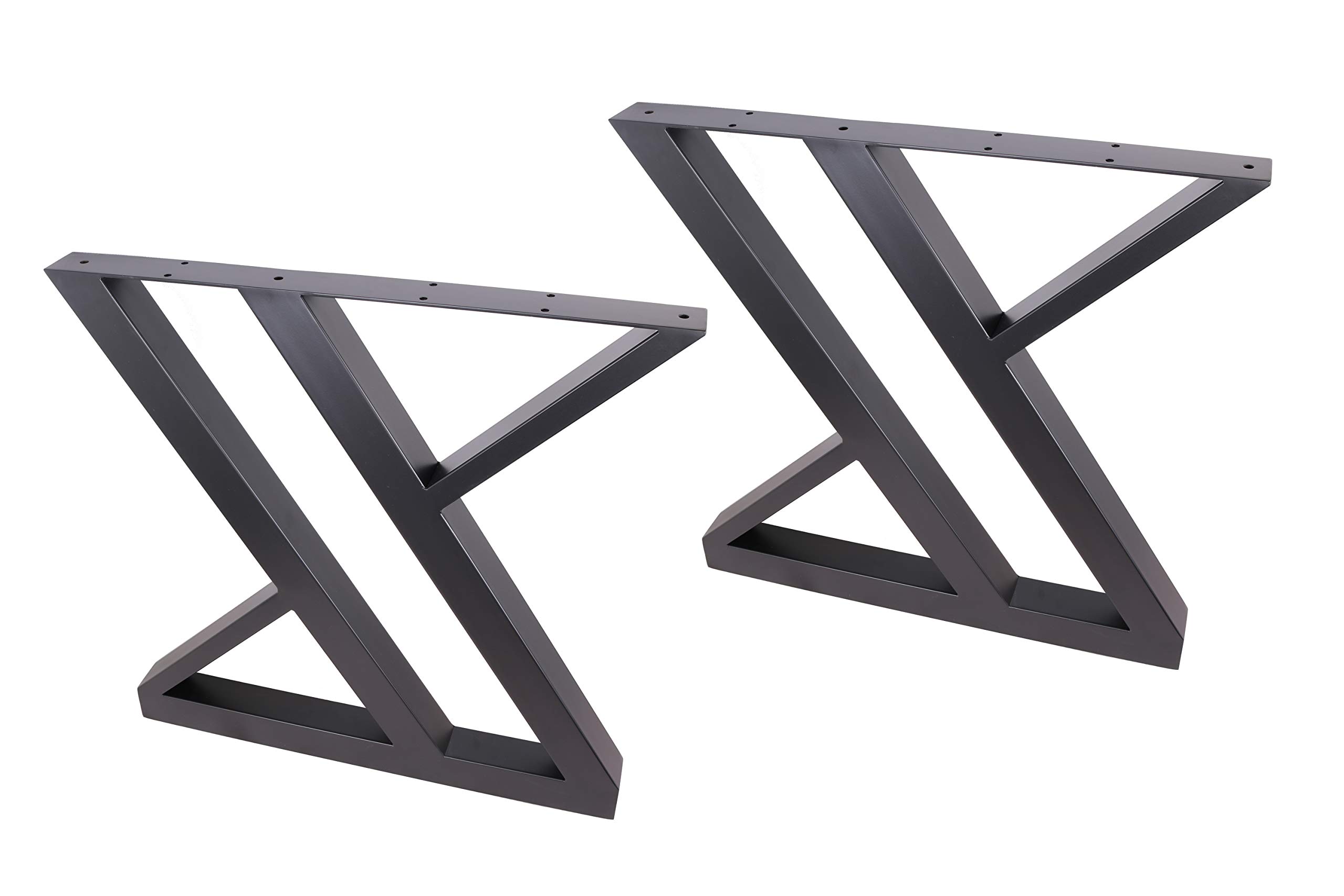 2 Pack Black Z-Shaped Steel Table Legs 28