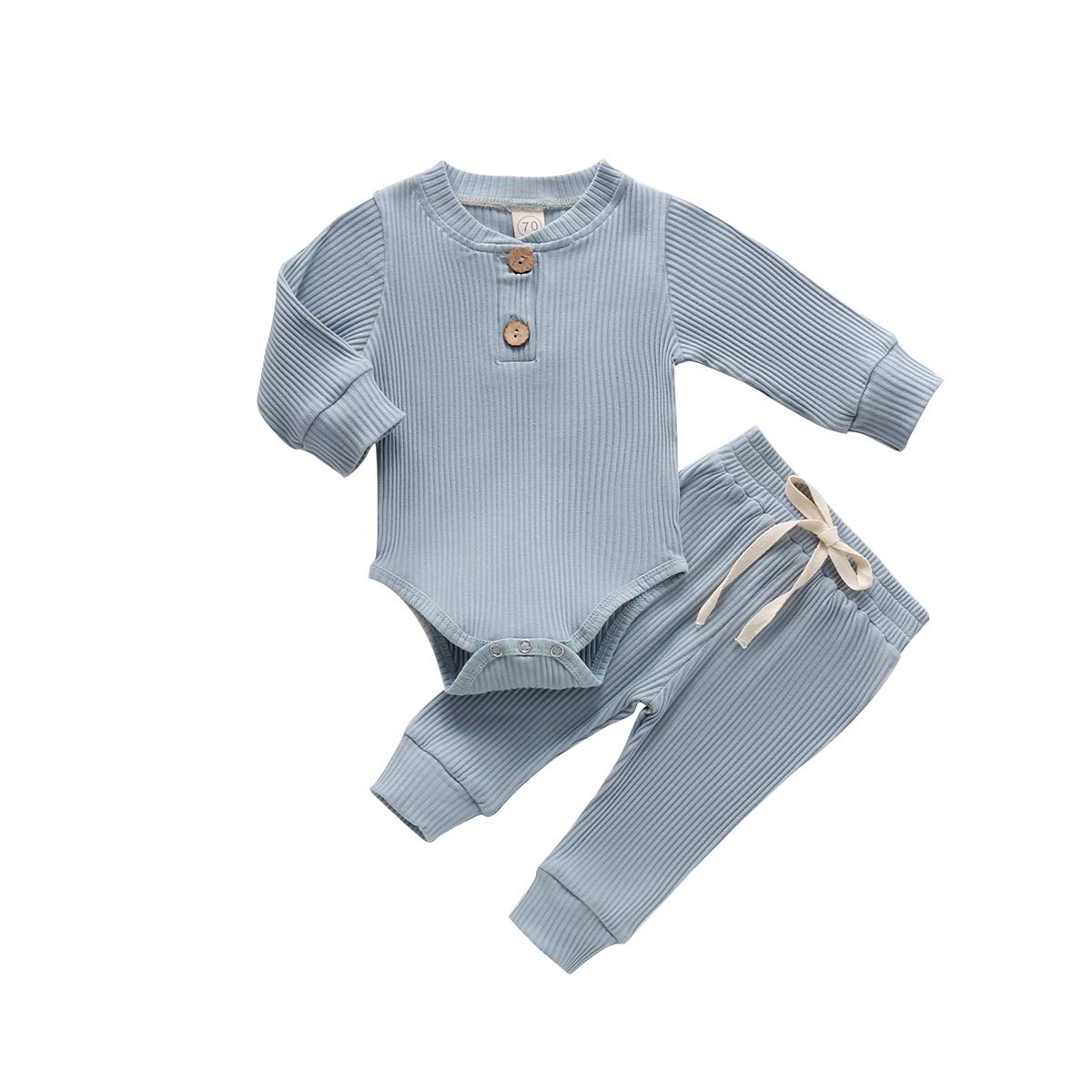Newborn Baby Girl & Boy Fall Winter Clothes - 3-24 Months Cotton Knit Romper & Pants Set - Cozy Long Sleeve Outfits for Infants | Perfect for Family Photos, Holiday Gatherings & Winter Playdates