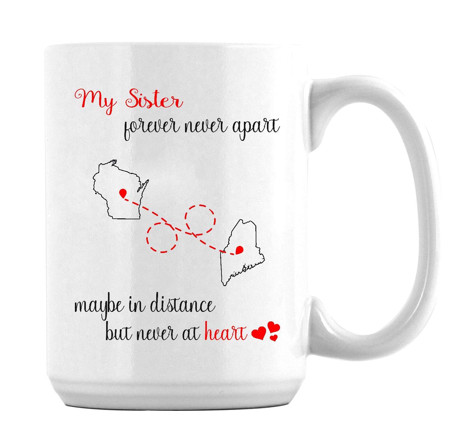Best Sister Ever Coffee Mug - 15 Oz Gift for Long Distance Sisters