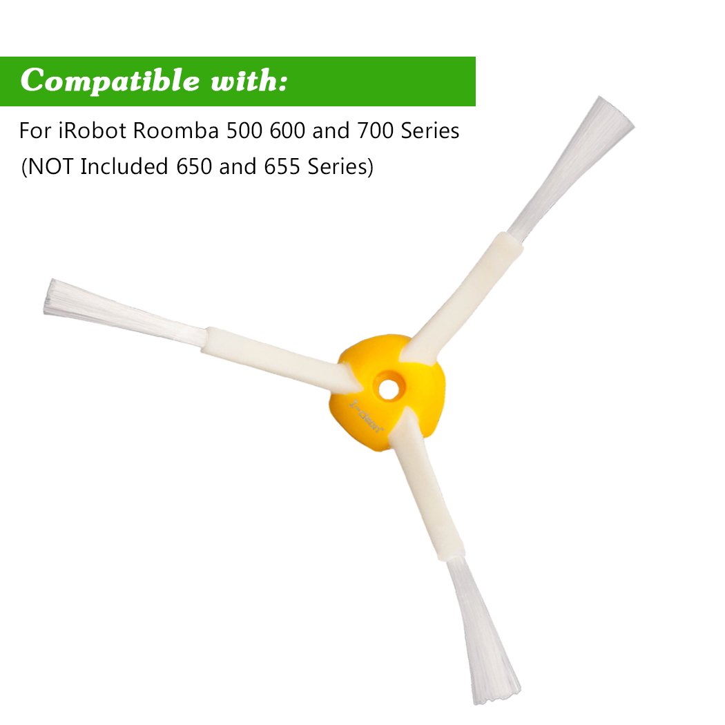 iRobot Roomba Replacement Side Brushes - Compatible with Roomba 675/690/650/595/560/550 (Not for 650/655 Pet Series) - Spinning Cleaning Brushes for Pet Hair & Hard Floors - Perfect for Home Cleaning & Maintenance