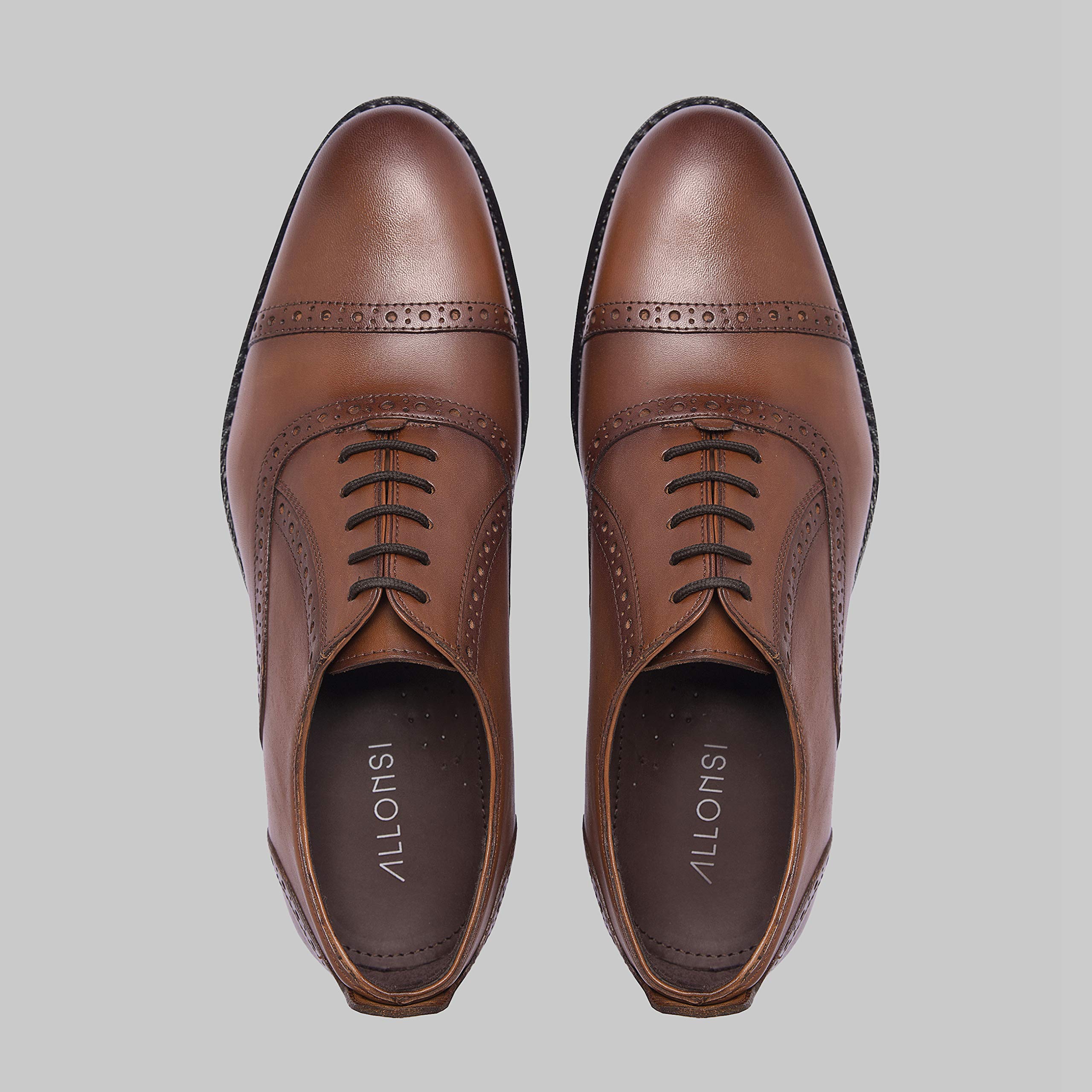 Premium Genuine Leather Oxford Dress Shoes for Men - Goodyear Welted Cap Toe Formal Business Shoes - Handcrafted Luxury Leather Sole Wedding & Office Shoes - Perfect for Business Meetings, Weddings & Special Occasions