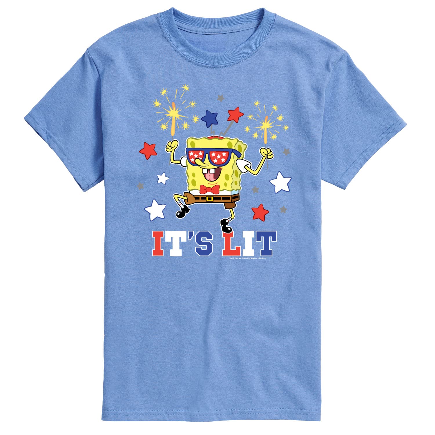 Spongebob Squarepants 'It's Lit' Men's Graphic T-Shirt | Short Sleeve Cotton Tee | Funny Cartoon Apparel for Casual Wear & Gifts