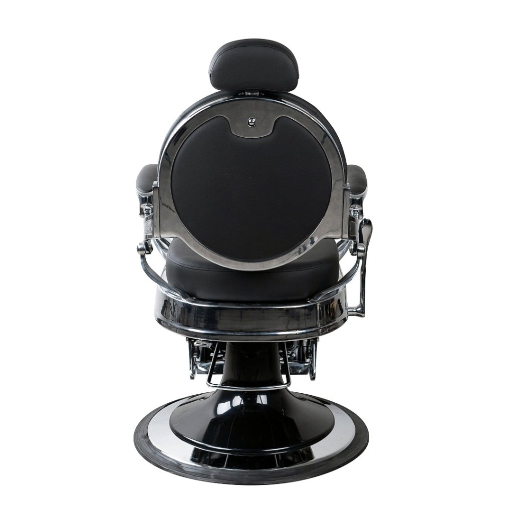 Greenlife Titan Antique Barber Chair - Heavy Duty Luxury Salon Chair with Black & Silver Button Backrest | Perfect for Professional Hair Salons, Barber Shops & Home Grooming Stations