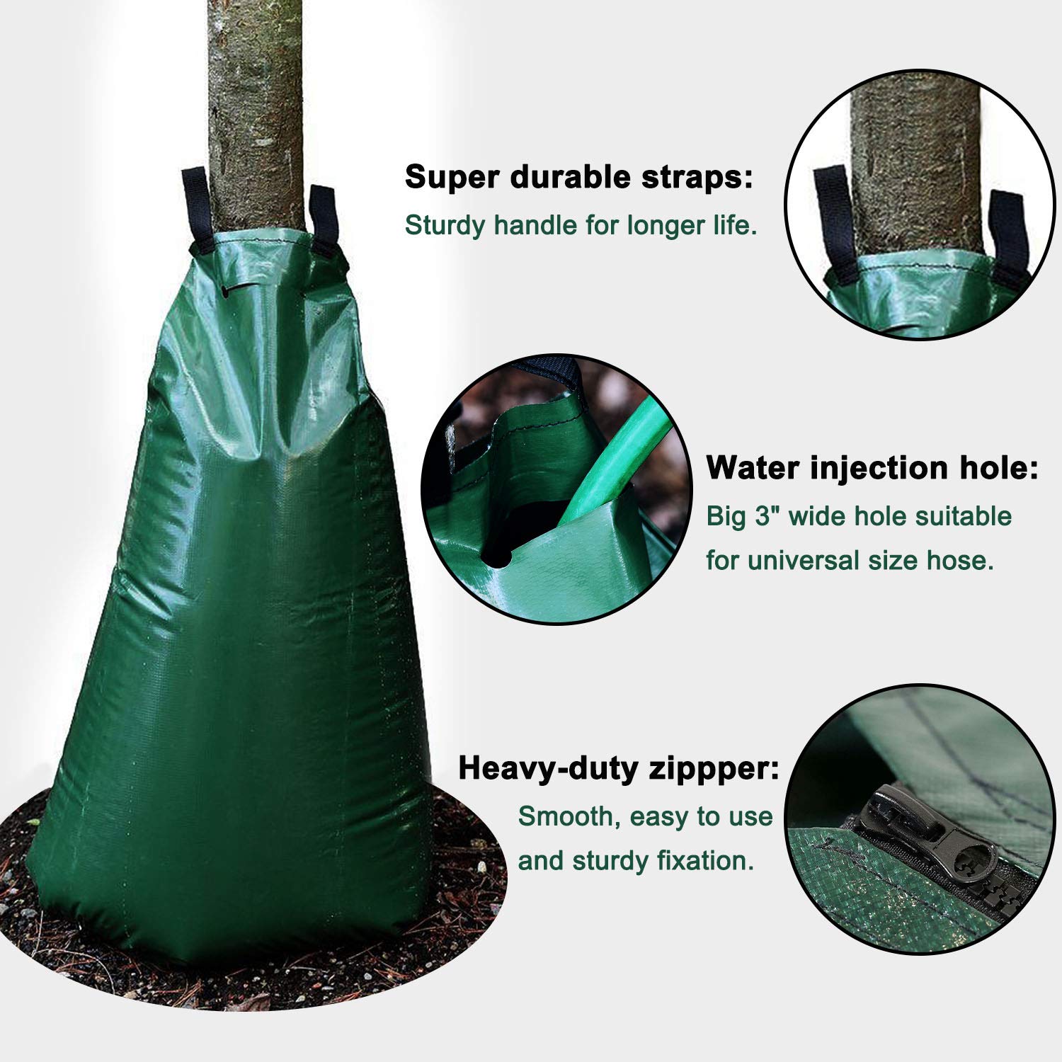 12 Pack 20 Gallon Tree Watering Bags - Reusable Heavy Duty Slow Release Drip Irrigation System for Trees | Premium PVC Plant Watering Bags for Garden, Landscape & Drought Protection