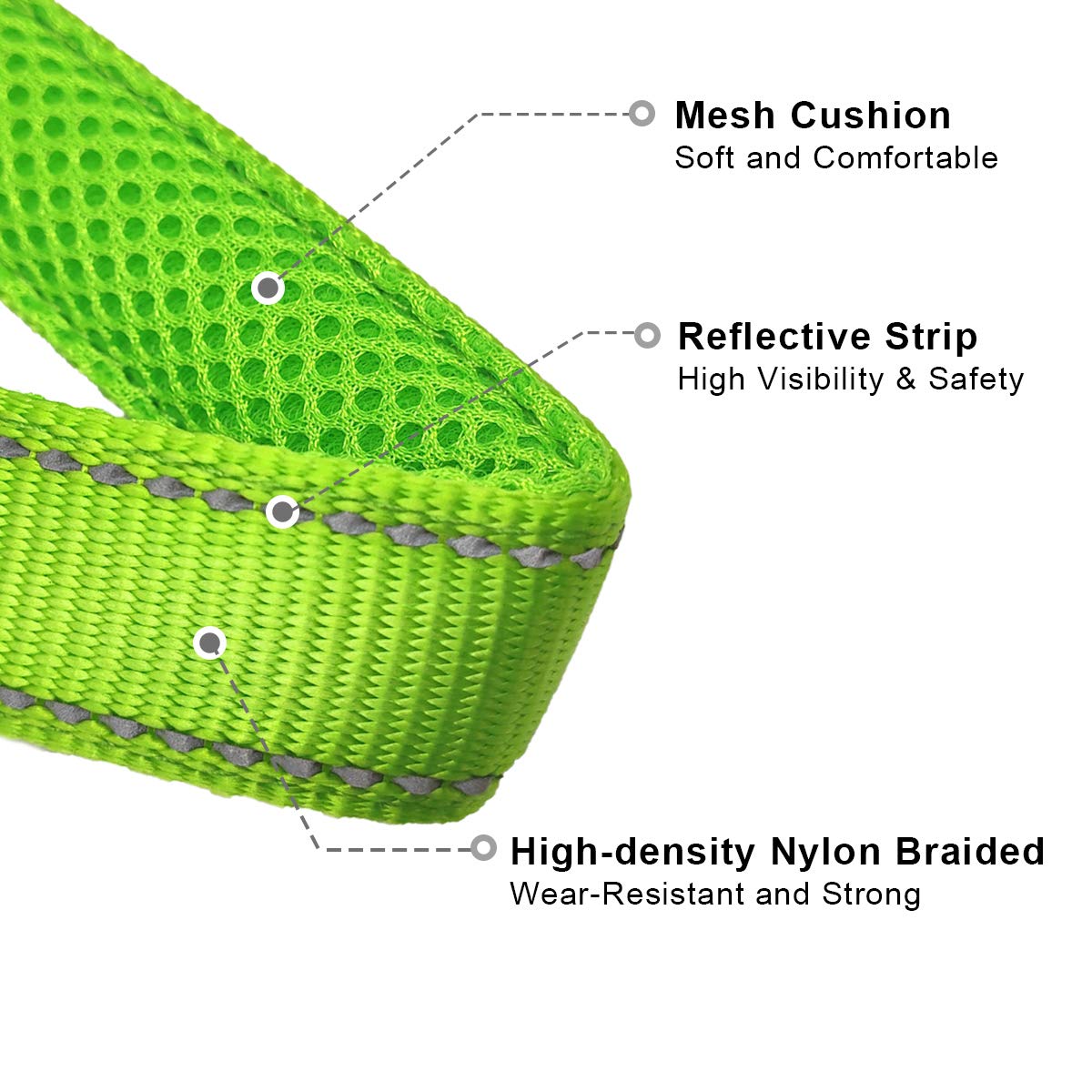 Reflective Dog Leash & Collar for Small Medium Dogs - Training & Night Walking Safety