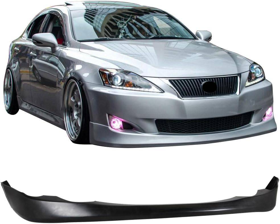 Votex Style PU Front Bumper Lip Spoiler for 2009-2010 Lexus IS250 IS350 Sedan - Enhance Aerodynamics & Sporty Look for Street Racing & Car Shows