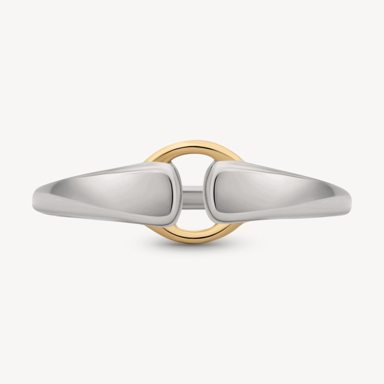 Mixed Metal Buckle Ring for Women - Stylish Adjustable Fashion Jewelry - Perfect for Casual Wear, Parties & Everyday Accessories