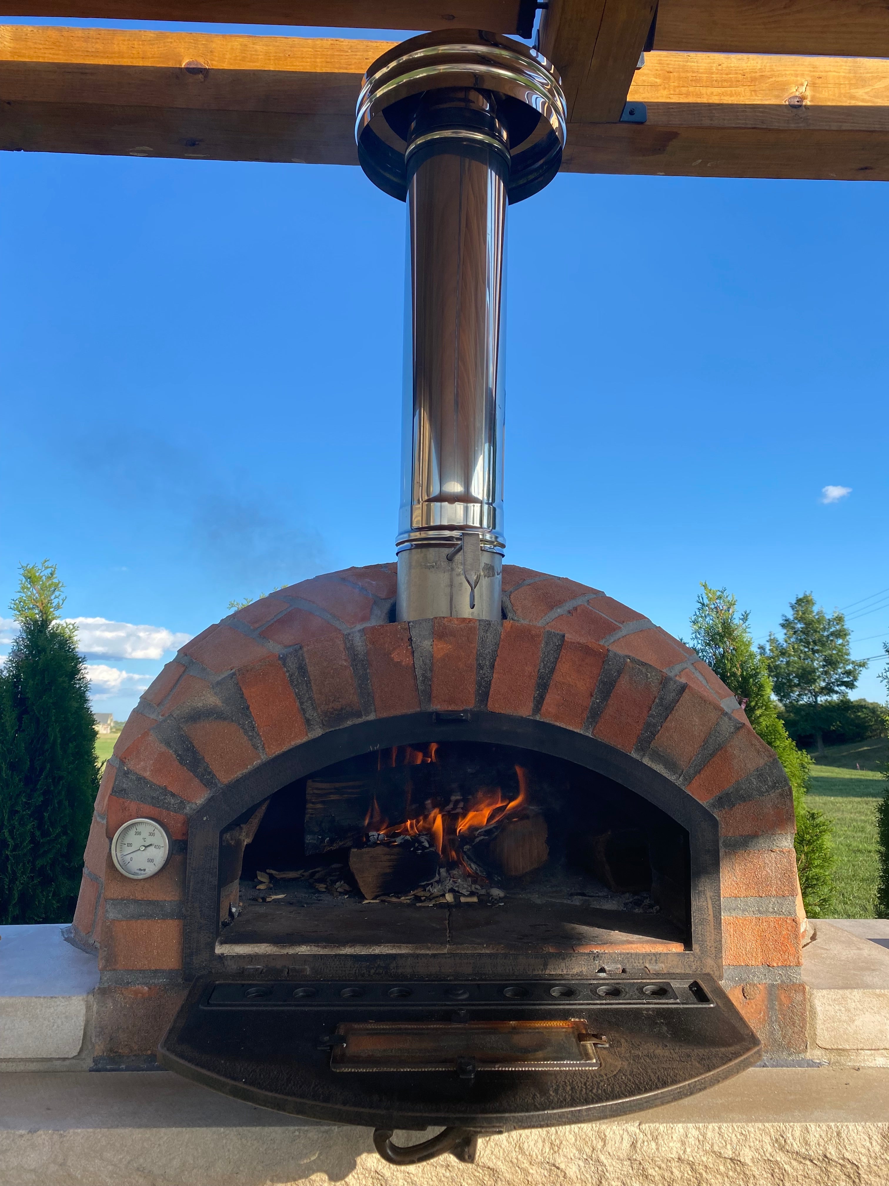 Premium Rustic Pizzaioli Wood & Gas Hybrid Pizza Oven - Outdoor & Backyard Cooking for Authentic Italian Pizza, Perfect for Patio, Garden & Camping