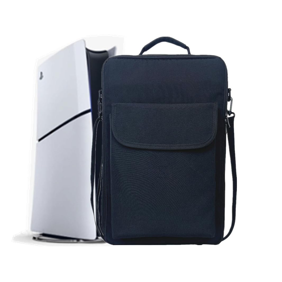 Portable Travel Case for PS5 Slim - Lightweight Carry Bag, Sling Backpack & Console Accessories Storage - Perfect for Gaming, Travel & Outdoor Use (Without Logo)