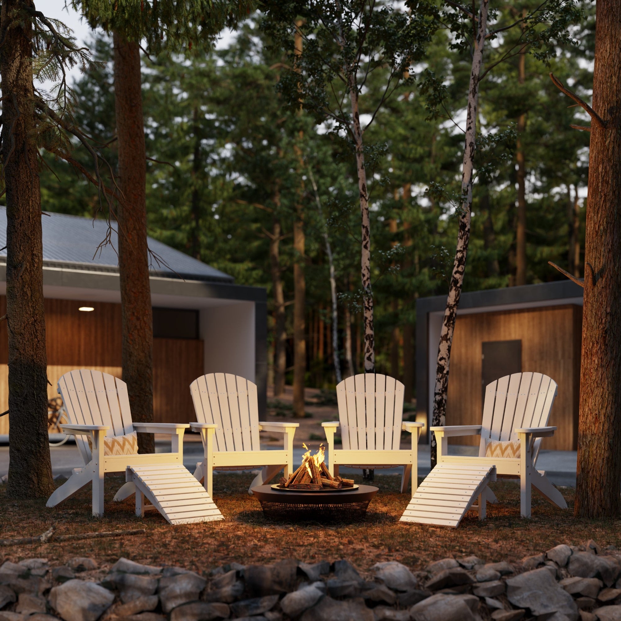 Heritage Sunset Adirondack Chair - Outdoor Patio Furniture for Backyard, Garden & Poolside Relaxation | Durable Weather-Resistant Wooden Lounge Chair