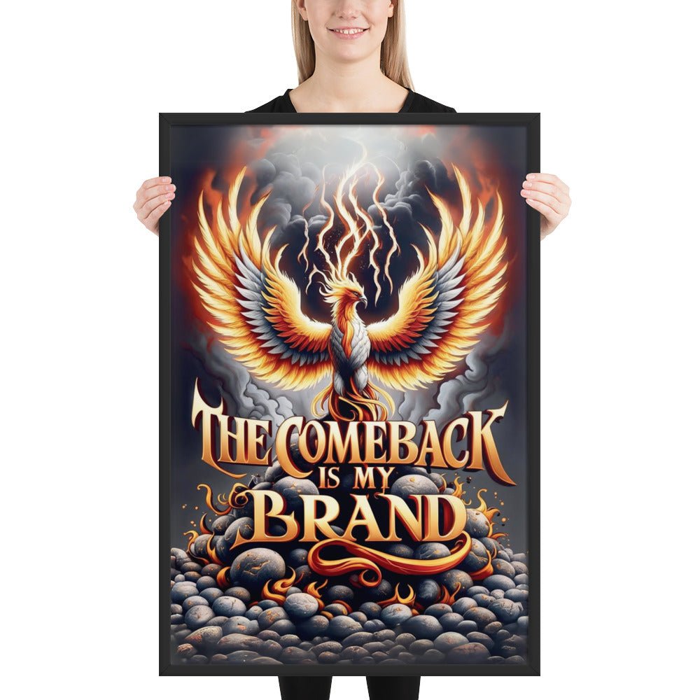 The Comeback Is My Brand - Motivational Framed Poster for Home & Office Decor | Inspirational Wall Art for Living Room, Bedroom, or Workspace