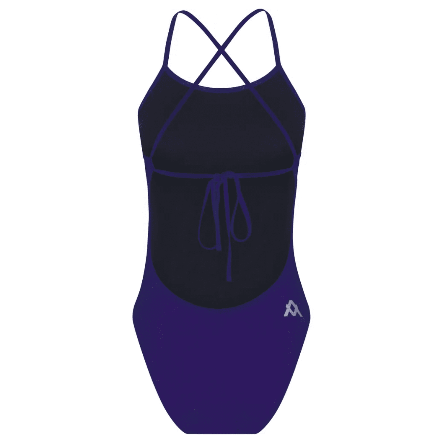 AMANZI Women's Tie Back One Piece Swimsuit - Sexy High Cut Bathing Suit in Blueberry for Beach, Pool & Vacation