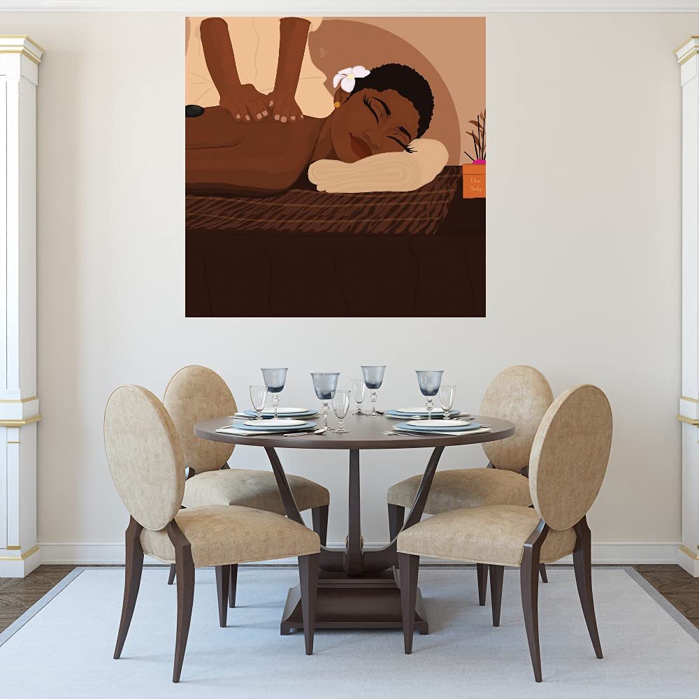 Fine Art Canvas 'Dear Body' Wall Decor by Artist Princella Seripenah - 22x22 Inches Ready to Hang - Perfect for Living Room, Bedroom, Bathroom, Kitchen, Office, Bar & Dining Room - Modern Home & Office Decor for Wall Art Lovers
