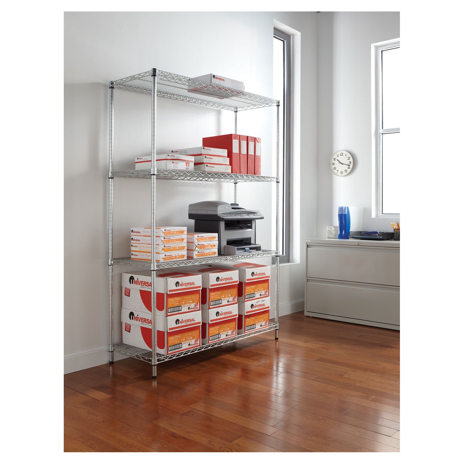 Alera® NSF Certified 4-Tier Industrial Wire Shelving Unit - 48