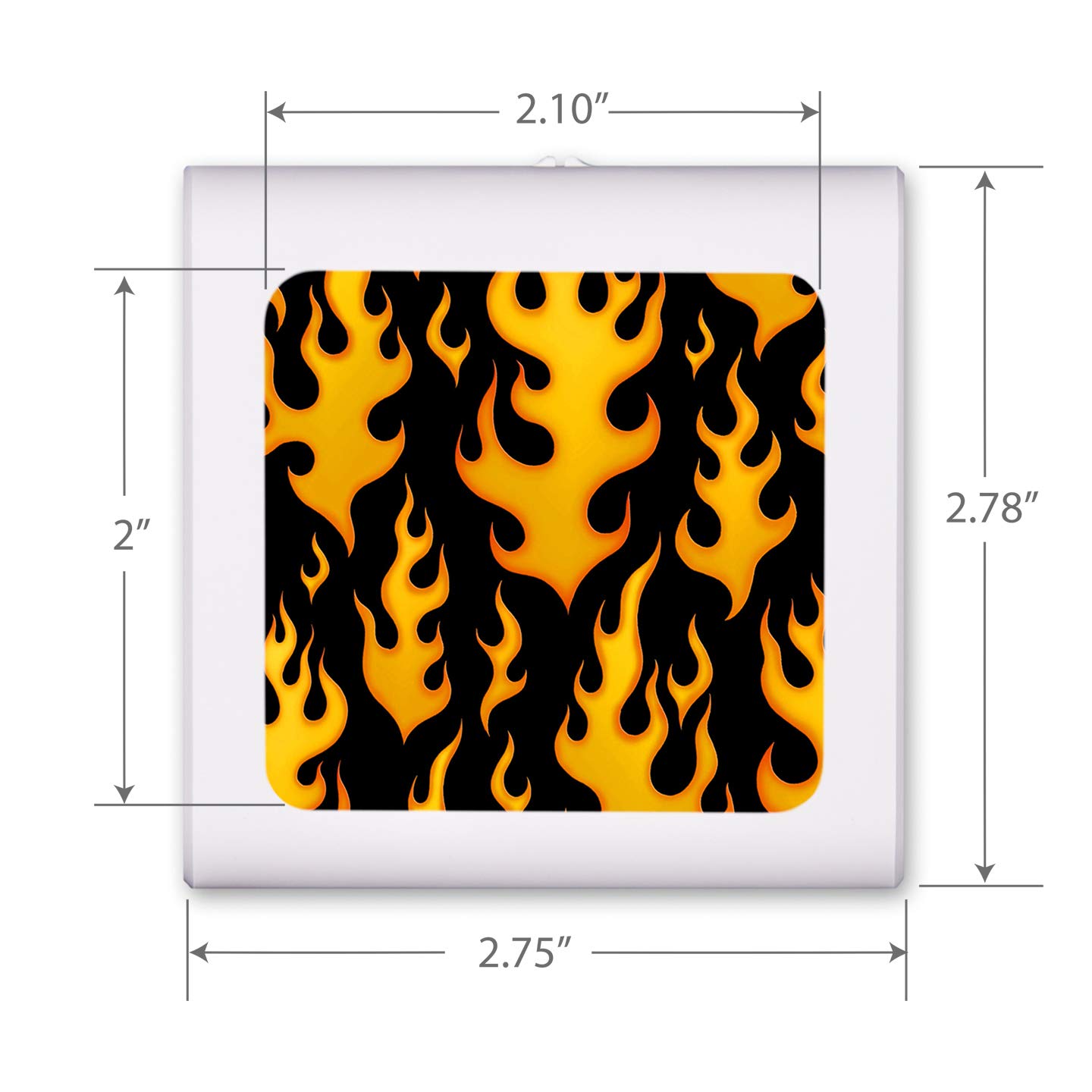 Dimmable LED Night Light with Auto On/Off Sensor, Adjustable Brightness & Warm White Light for Bathroom, Hallway, Nursery, Bedroom - Black Flames Design - Perfect for Kids Rooms, Stairs & Nighttime Safety