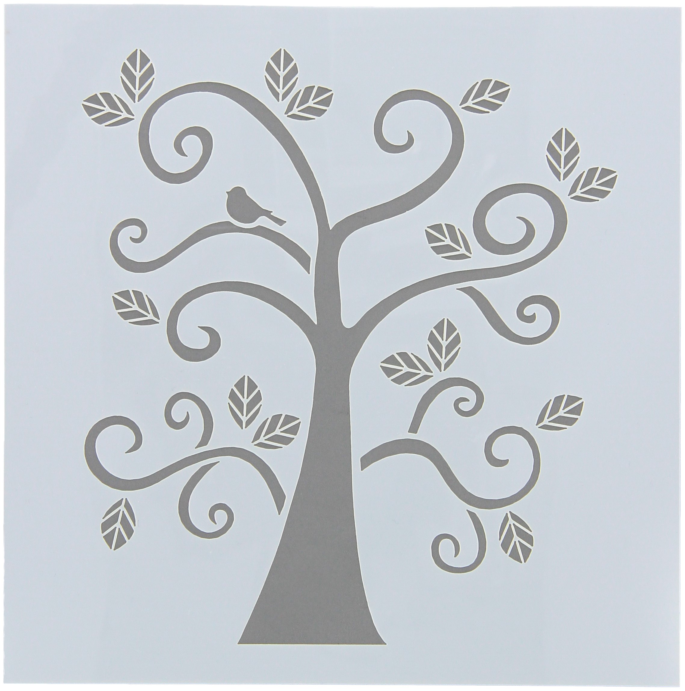 FolkArt Curly Tree Painting Stencil 30610 - Reusable DIY Craft Template for Home Decor, Scrapbooking & Wood Sign Projects