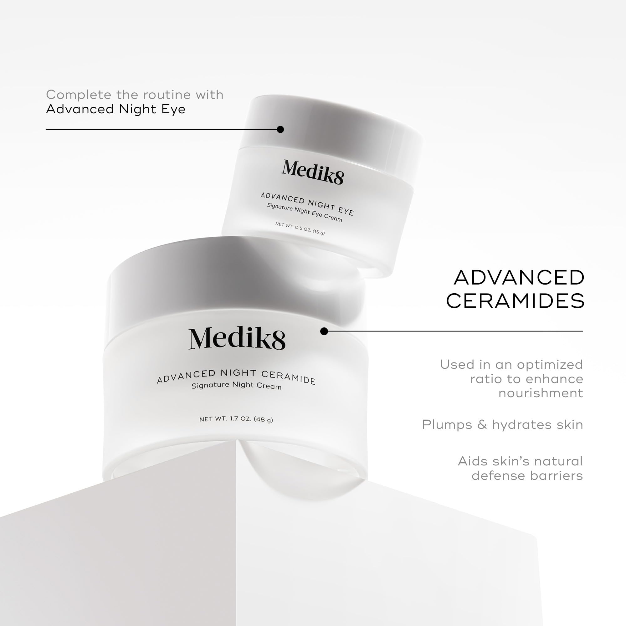 Medik8 Advanced Night Ceramide Face Cream - Plumping & Hydrating Night Moisturizer with Skin Tightening Ceramides & Antioxidants - 1.7 oz - Perfect for Dry Skin & Anti-Aging Night Routine