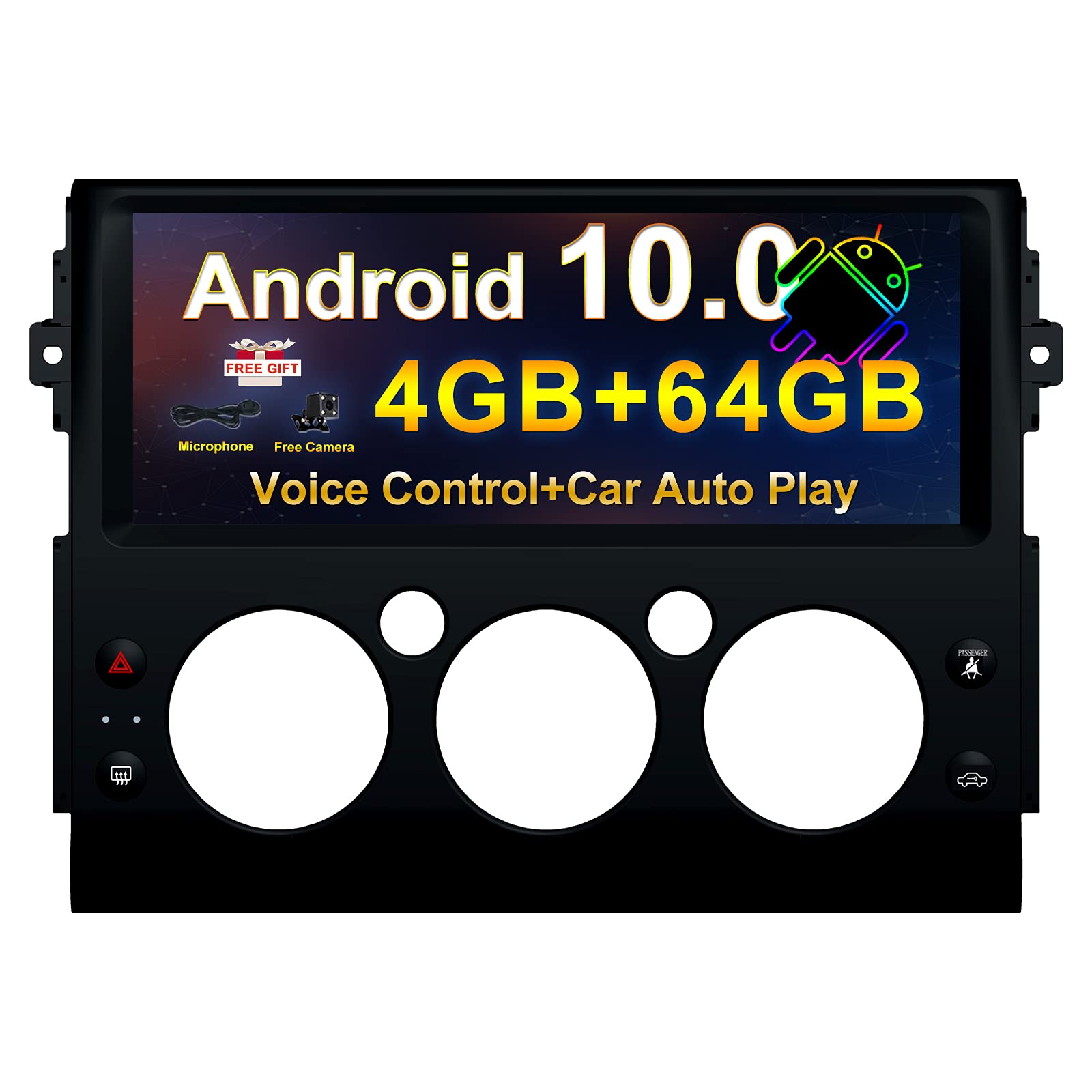 12.3 Inch Android Car Stereo for Toyota FJ Cruiser 2006-2021 | HD Touchscreen Head Unit with Bluetooth, CarPlay & Android Auto | Multimedia Video Player | Perfect for Road Trips & Daily Commuting (Black)