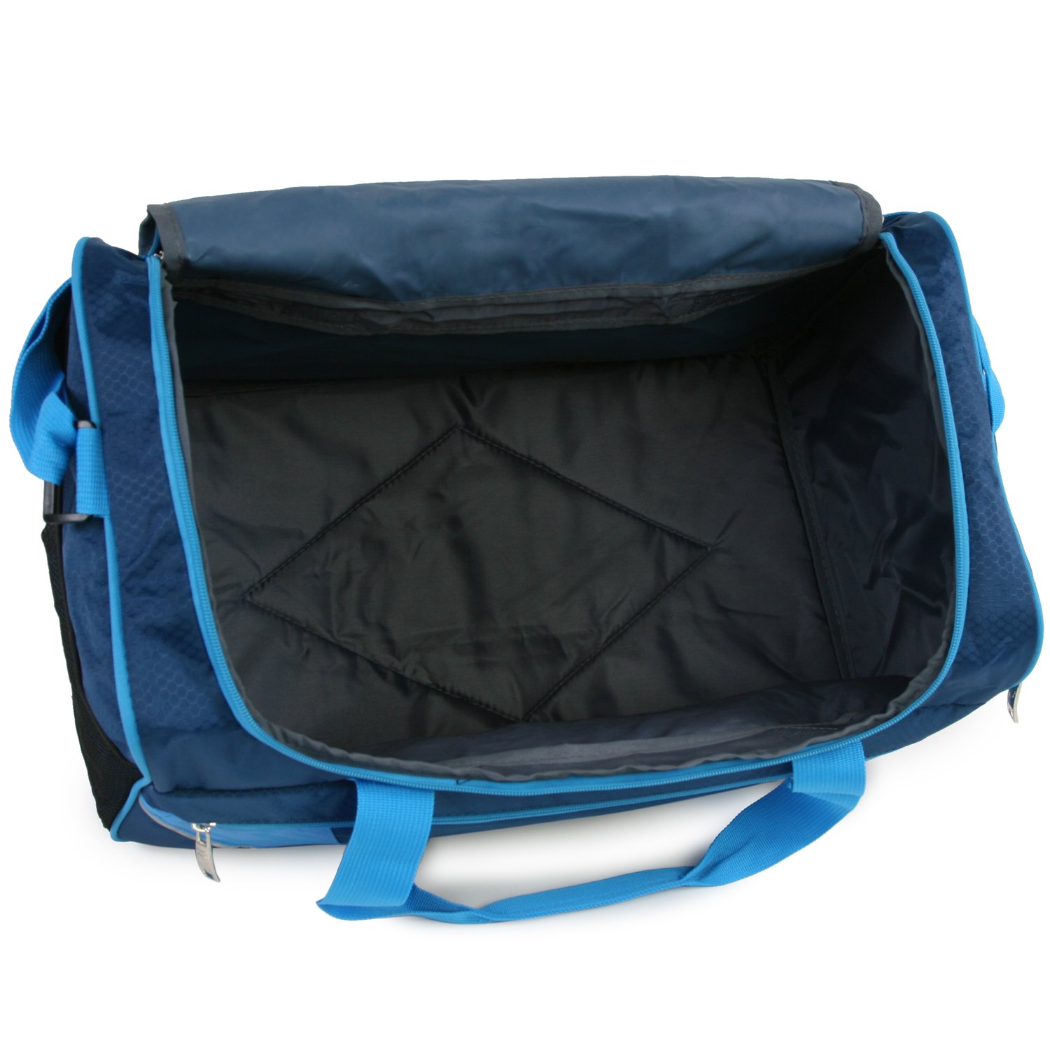 Fila Drone SM Travel Gym Sport Duffel Bag - Water-Resistant Nylon Carryall for Men & Women - Perfect for Gym, Workout, Travel & Sports - Navy/Blue, One Size