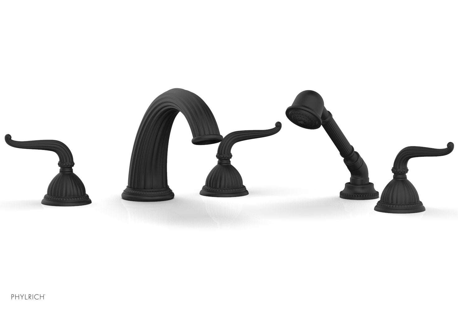 GEORGIAN & BARCELONA Deck Mounted Bathtub Faucet Set with Hand Shower and Lever Handles K2141P1 - Perfect for Modern Bathroom Renovations and Spa-Like Showower Experience