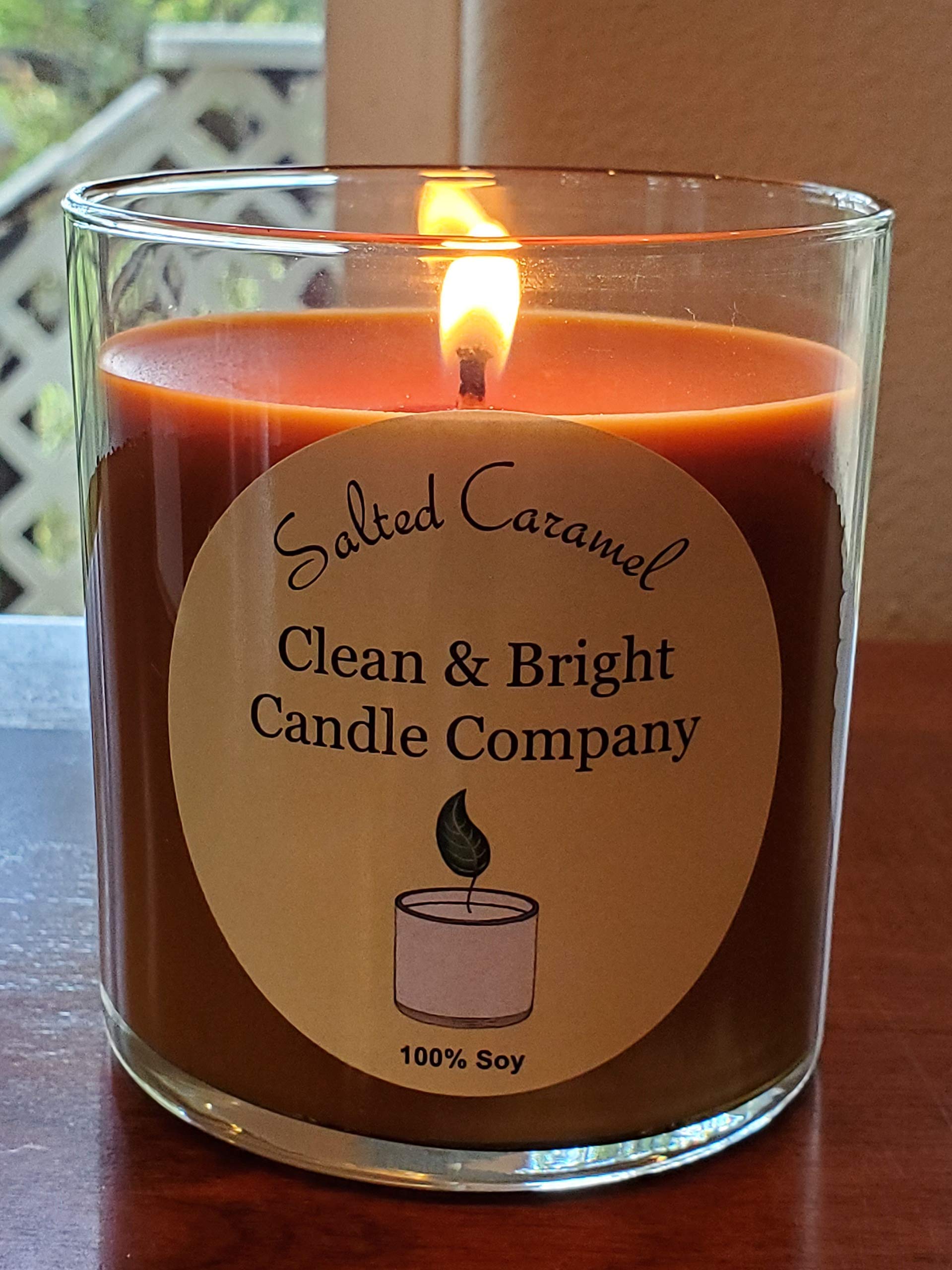 Salted Caramel Soy Wax Candle in Glass Jar - Handmade Home Decor for Fall, Autumn & Thanksgiving | Perfect for Cozy Evenings, Gift Giving & Seasonal Aromatherapy