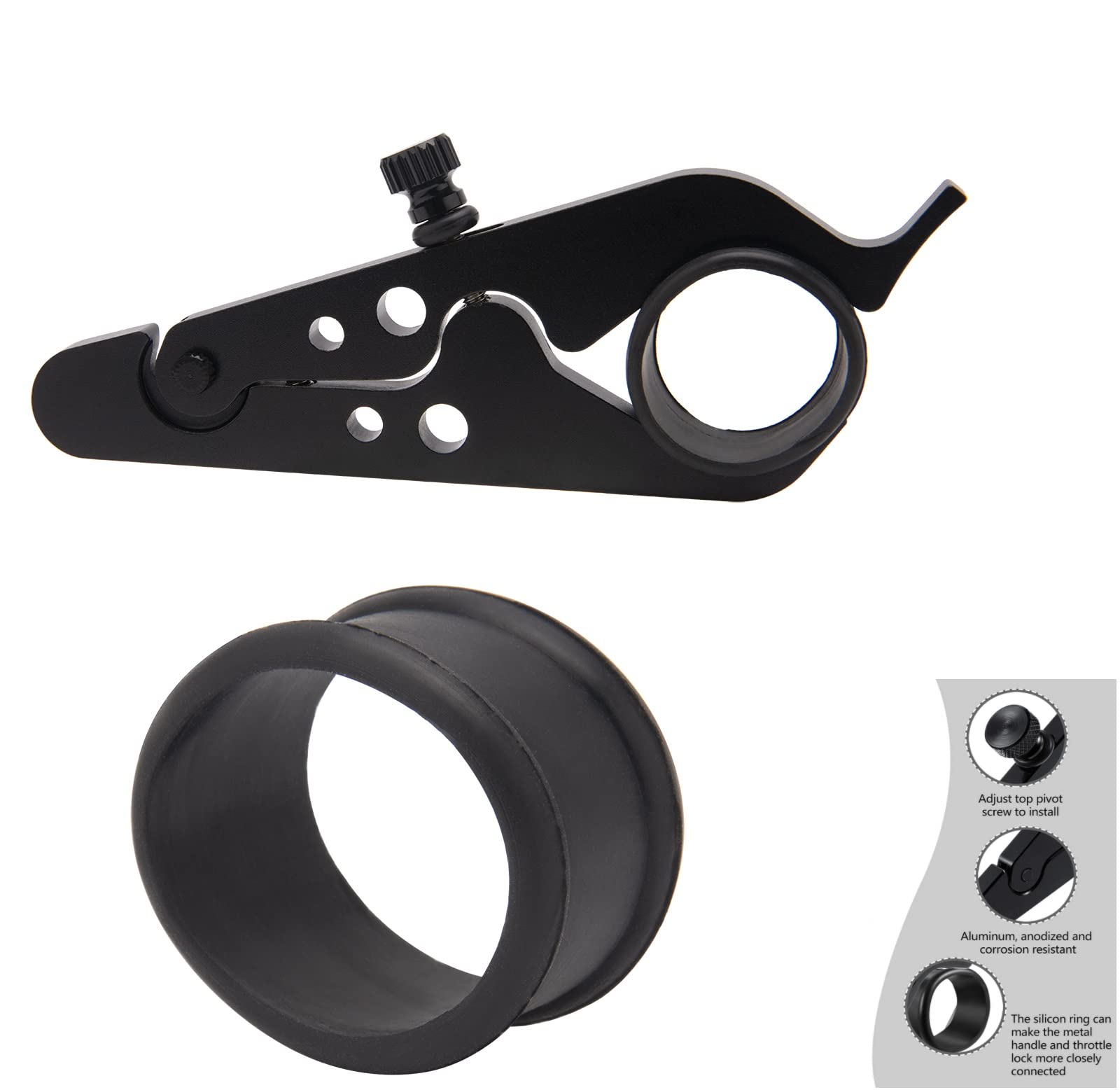 Universal Motorcycle Cruise Control Throttle Lock System - Durable Aluminum Alloy Hand Grip Assist with Silicone Protection for Most Bikes | Perfect for Long Distance Rides & Highway Cruising