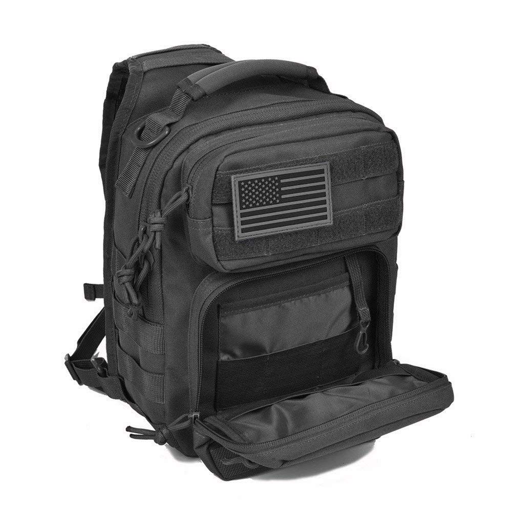 **Tactical Sling Bag for Men - Anti-Theft Crossbody Backpack Shoulder Chest Pack, Multipurpose Daypack for Travel, Hiking, Camping, Trekking & Outdoor Sports - Durable & Lightweight (Black) - Perfect for Daily Commute, Gym & Adventure Trips**