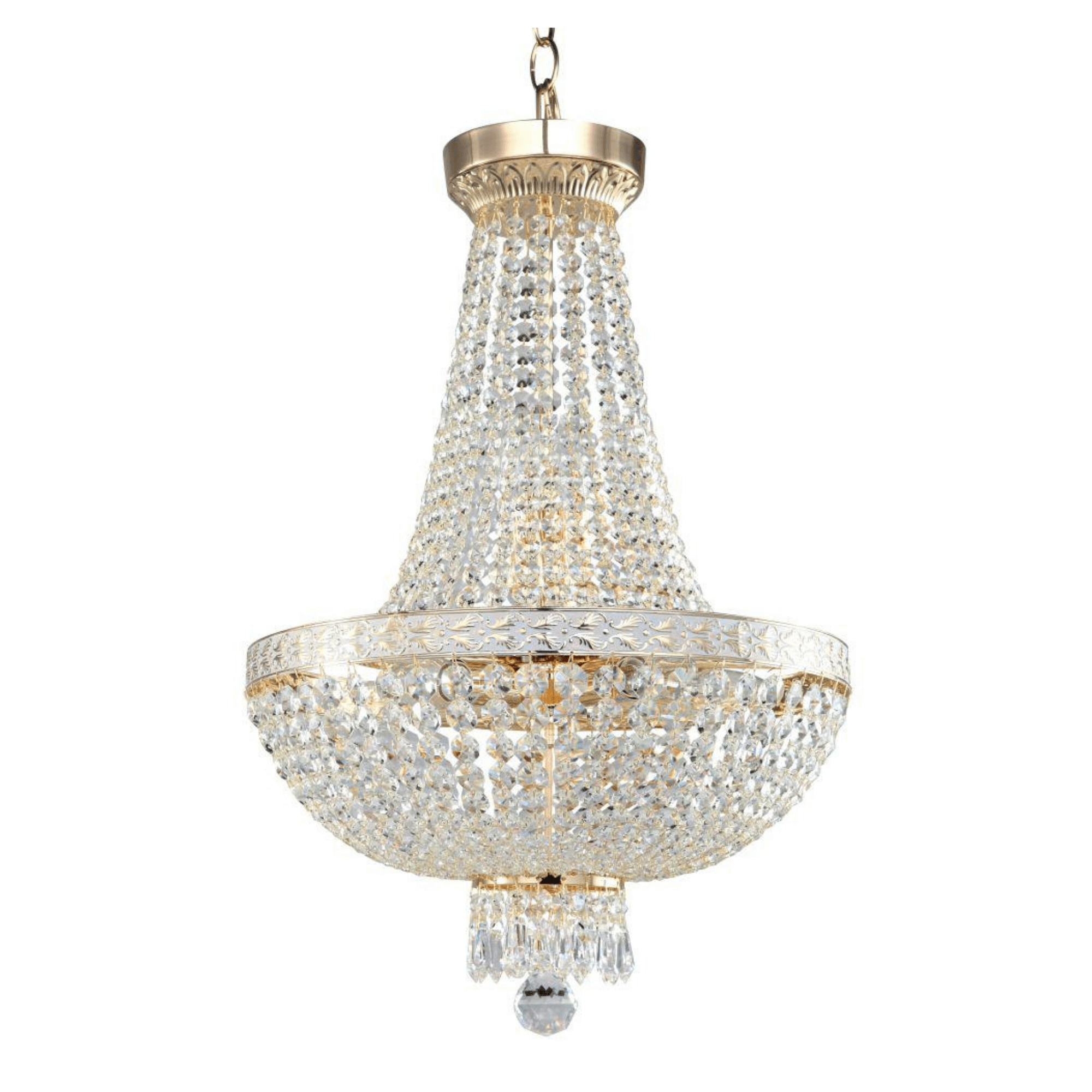 Bella 7Lt Gold Chandelier - Elegant Crystal Ceiling Light Fixture for Dining Room, Living Room & Bedroom Decor