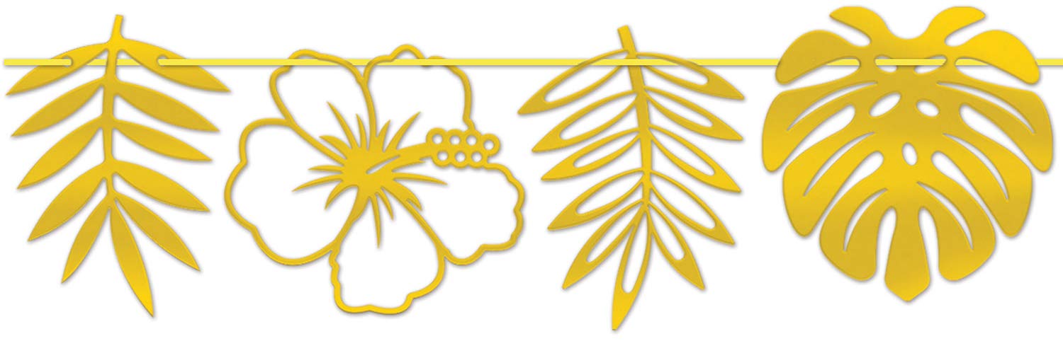 Foil Die-Cut Floral Streamers - Pack of 2 Decorative Party Garlands for Wedding, Baby Shower & Birthday Decorations